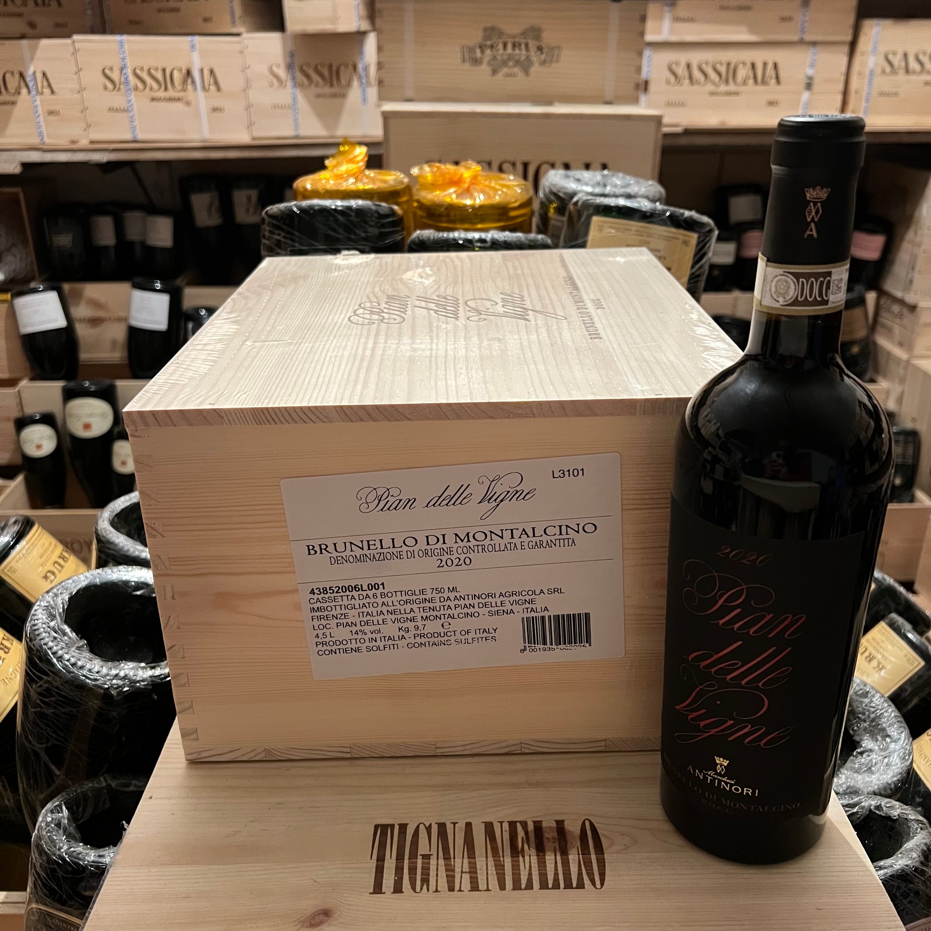 Brunello di Montalcino Pian delle Vigne 2020 Marchesi Antinori - Cassa Legno 6 Bottiglie