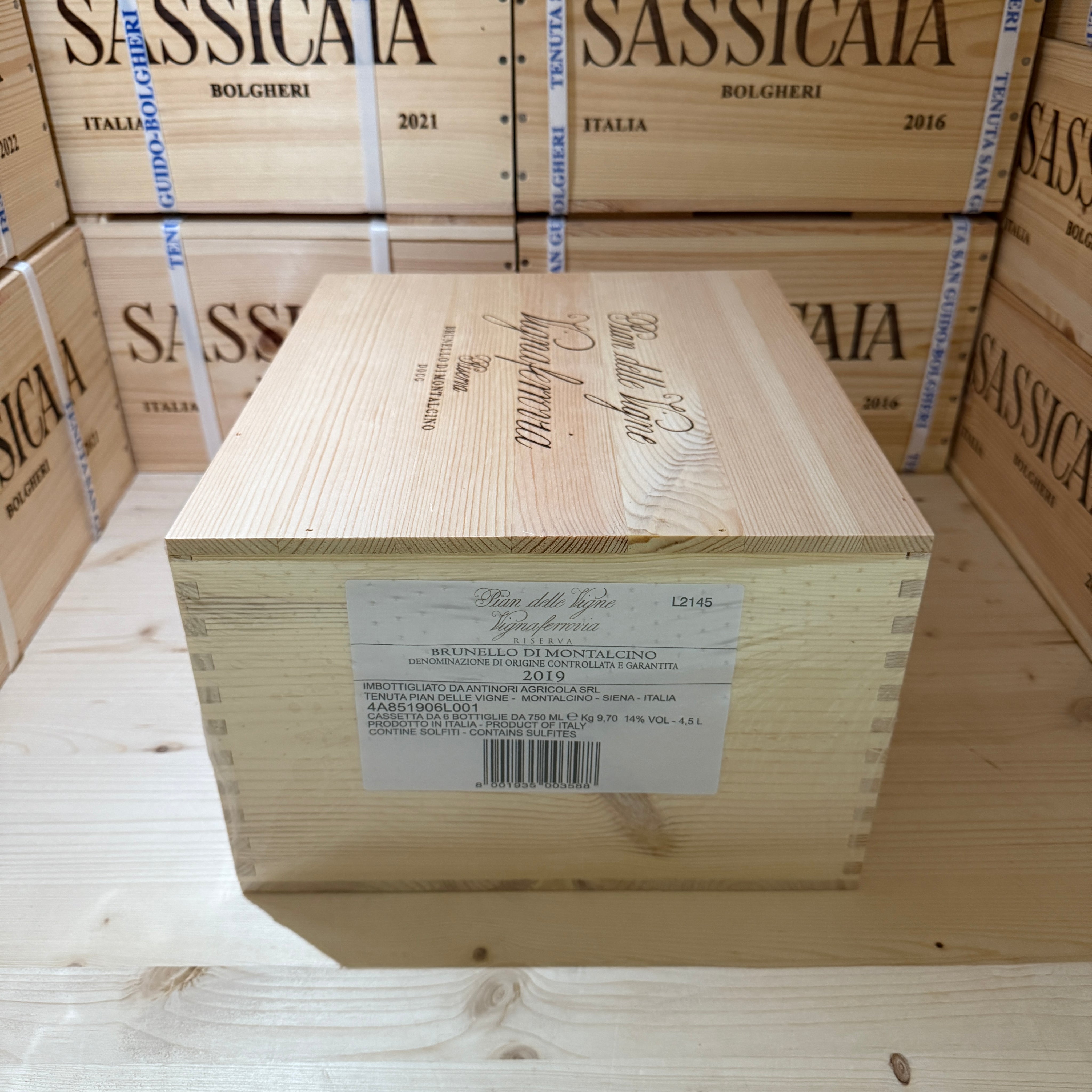 Brunello di Montalcino Riserva Pian delle Vigne Vignaferrovia 2019 Marchesi Antinori - Cassa Legno 6 Bottiglie
