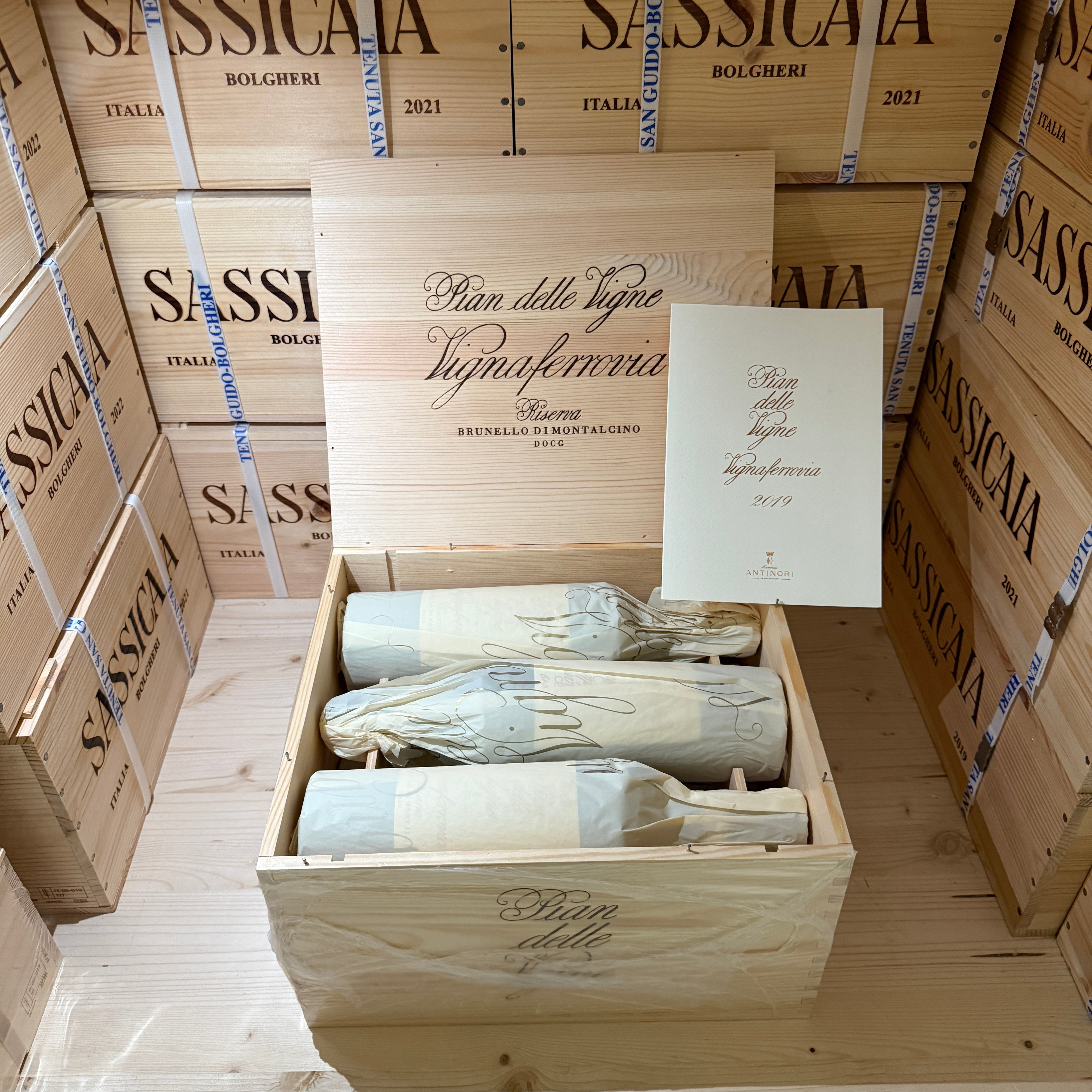 Brunello di Montalcino Riserva Pian delle Vigne Vignaferrovia 2019 Marchesi Antinori - Cassa Legno 6 Bottiglie