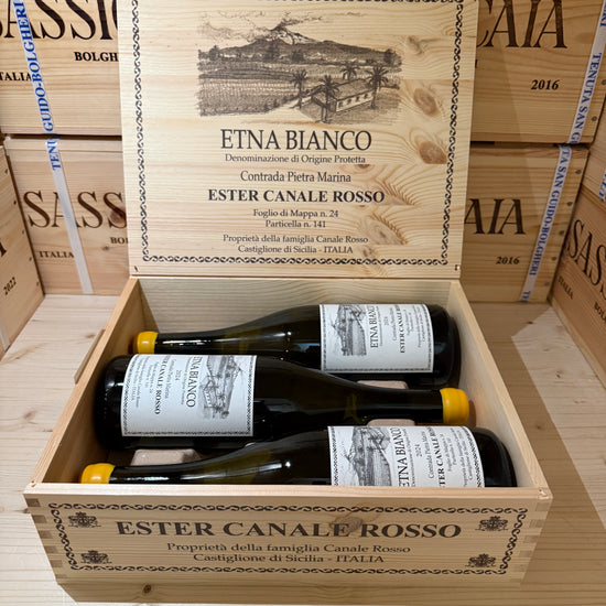 Etna Bianco DOP Contrada Pietra Marina 2024 Ester Canale Rosso - Cassa Legno 3 Bottiglie