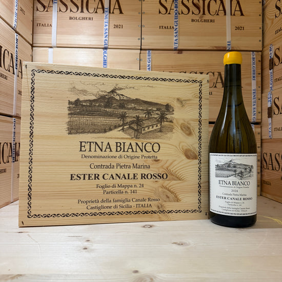 Etna Bianco DOP Contrada Pietra Marina 2024 Ester Canale Rosso - Cassa Legno 3 Bottiglie