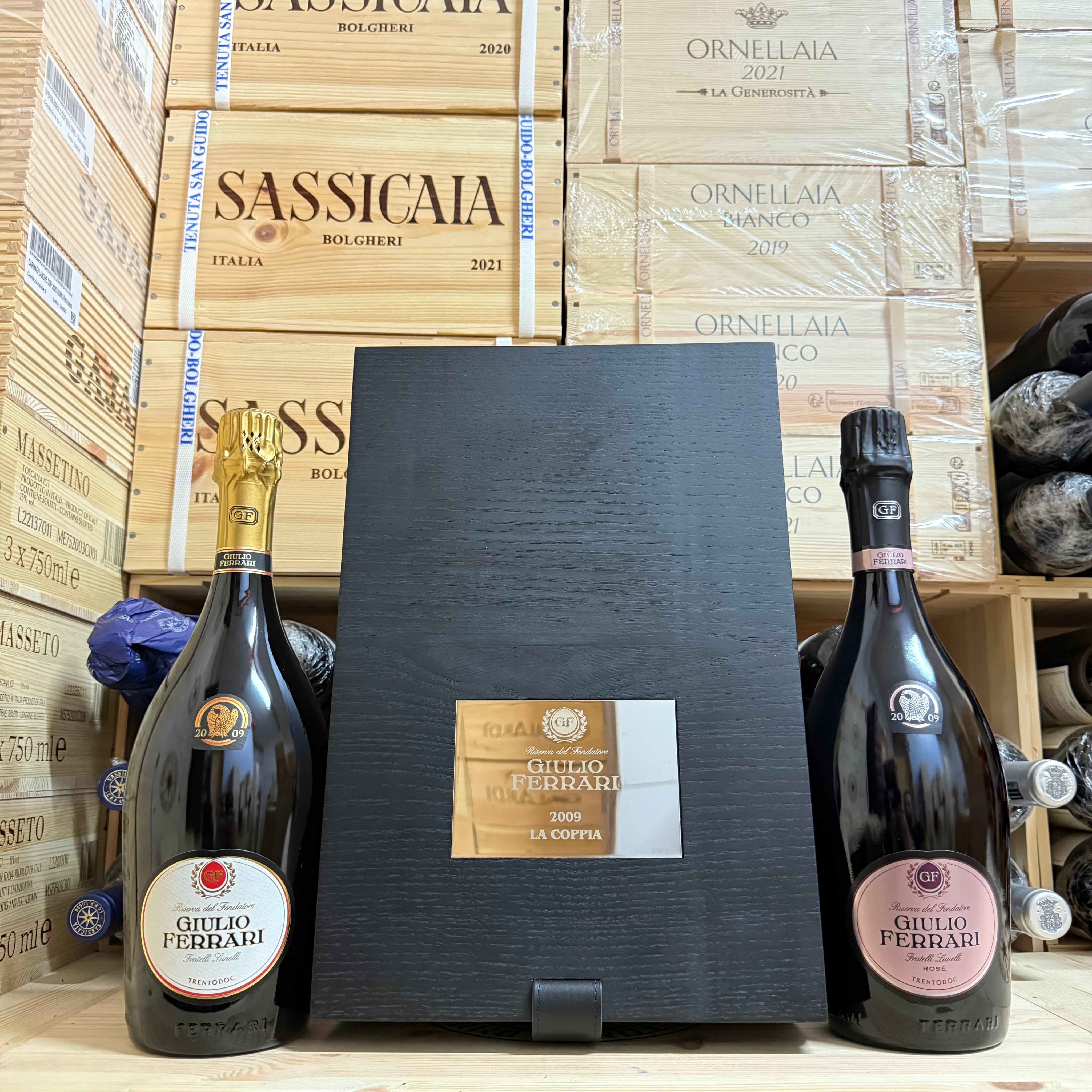 Giulio Ferrari 2009 Riserva Del Fondatore "La Coppia" Cassa Legno 2 Bottiglie