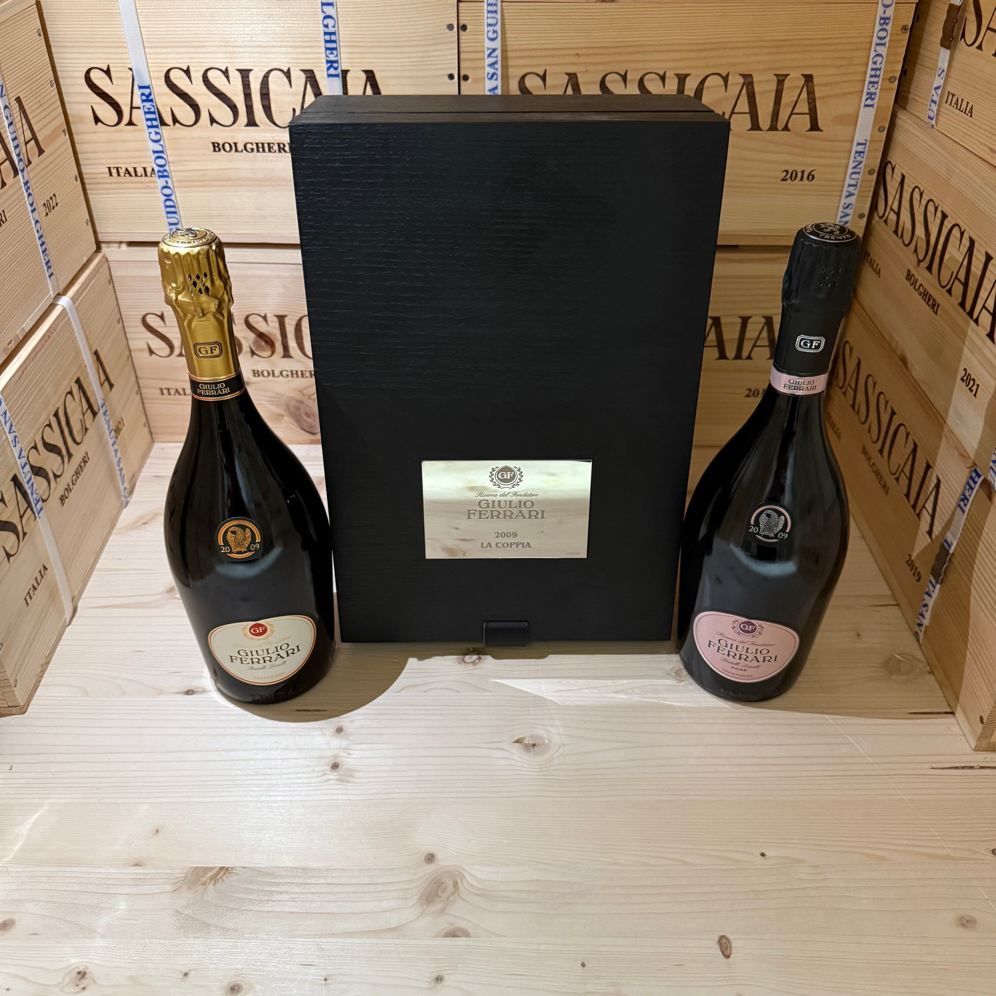 Giulio Ferrari 2009 Riserva Del Fondatore "La Coppia" Cassa Legno 2 Bottiglie
