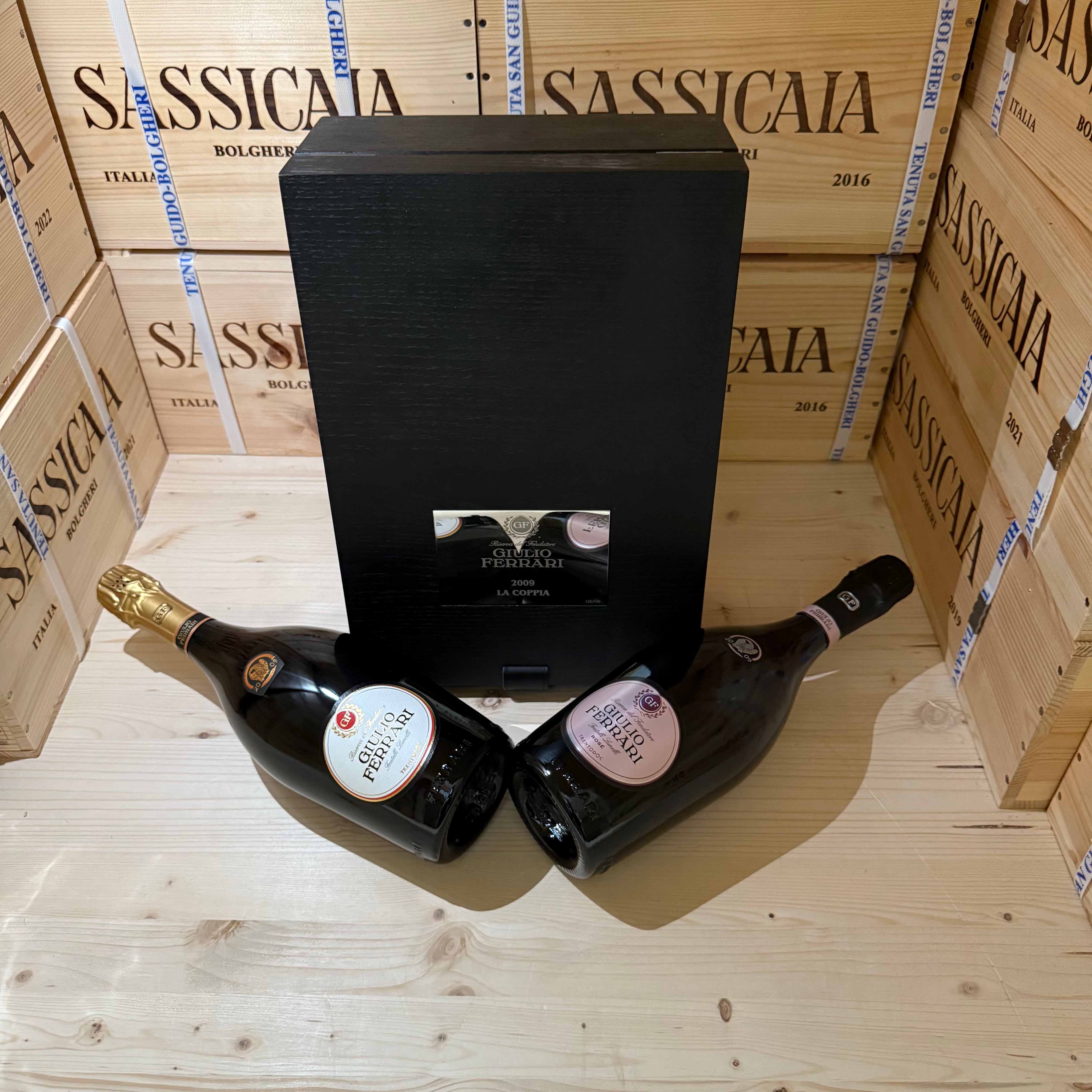 Giulio Ferrari 2009 Riserva Del Fondatore "La Coppia" Cassa Legno 2 Bottiglie