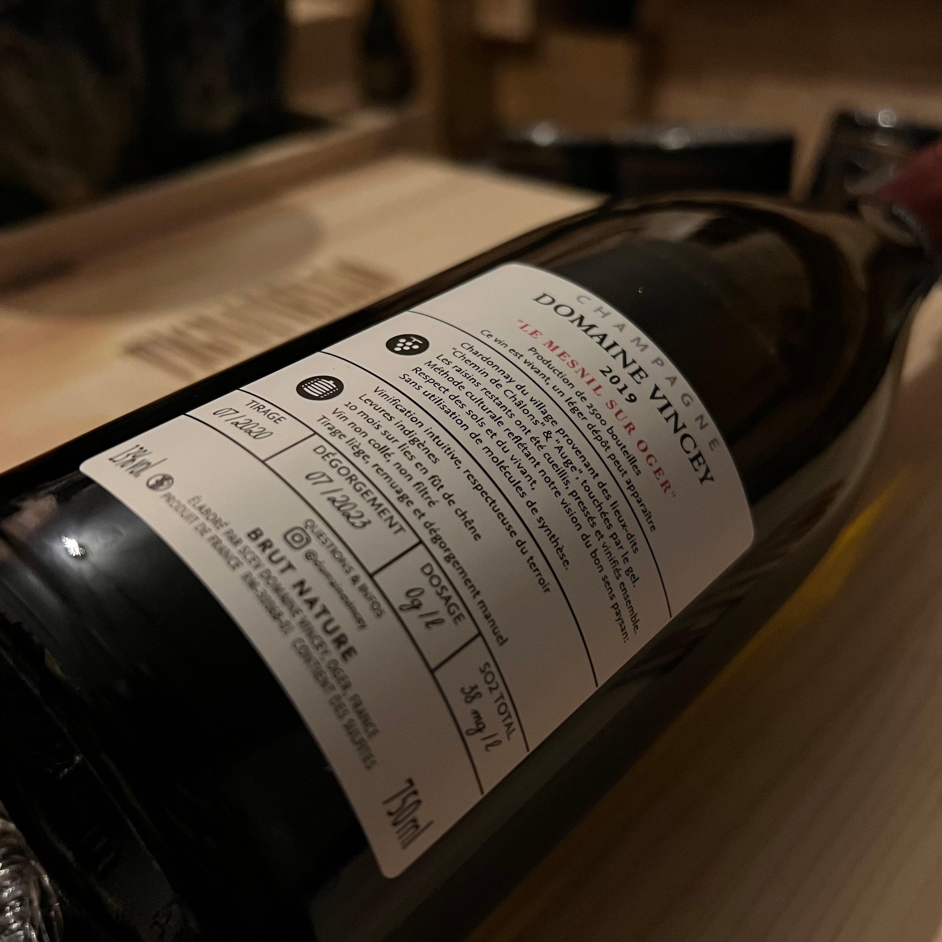 Le Mesnil Sur Oger Chardonnay Grand Cru 2019 Domaine Vincey