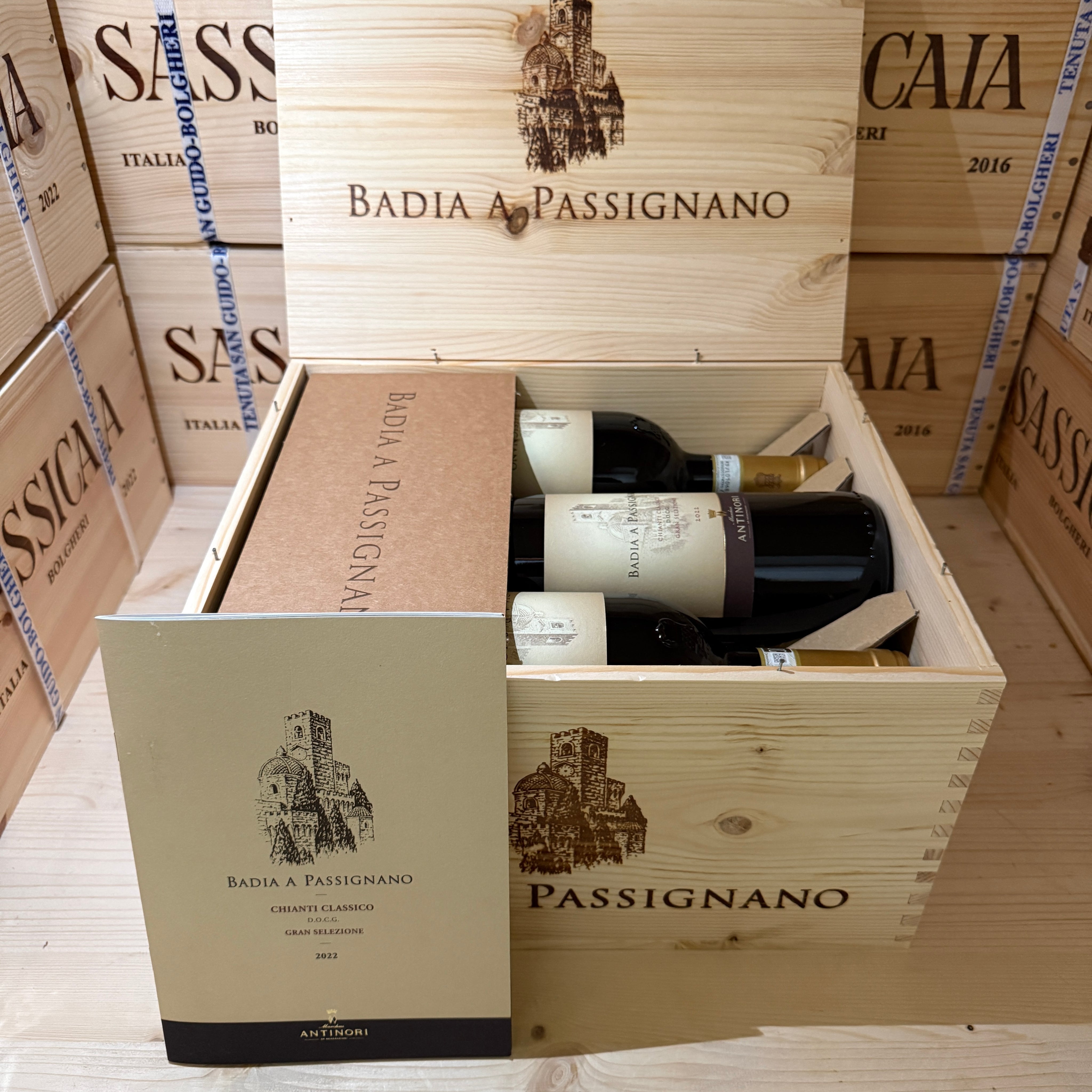 Badia a Passignano 2022 Chianti Classico Gran Selezione DOCG Marchesi Antinori - Cassa Legno 6 Bottiglie