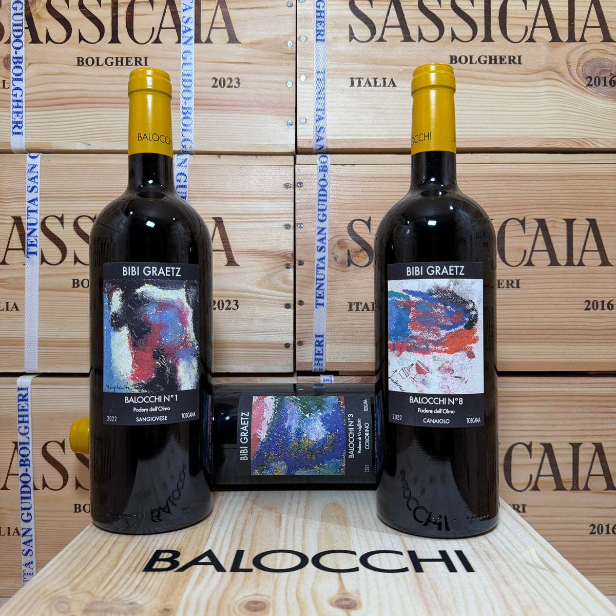 Balocchi di Colore N°1 - N°3 - N°5 - Cassa Legno 3 Bottiglie