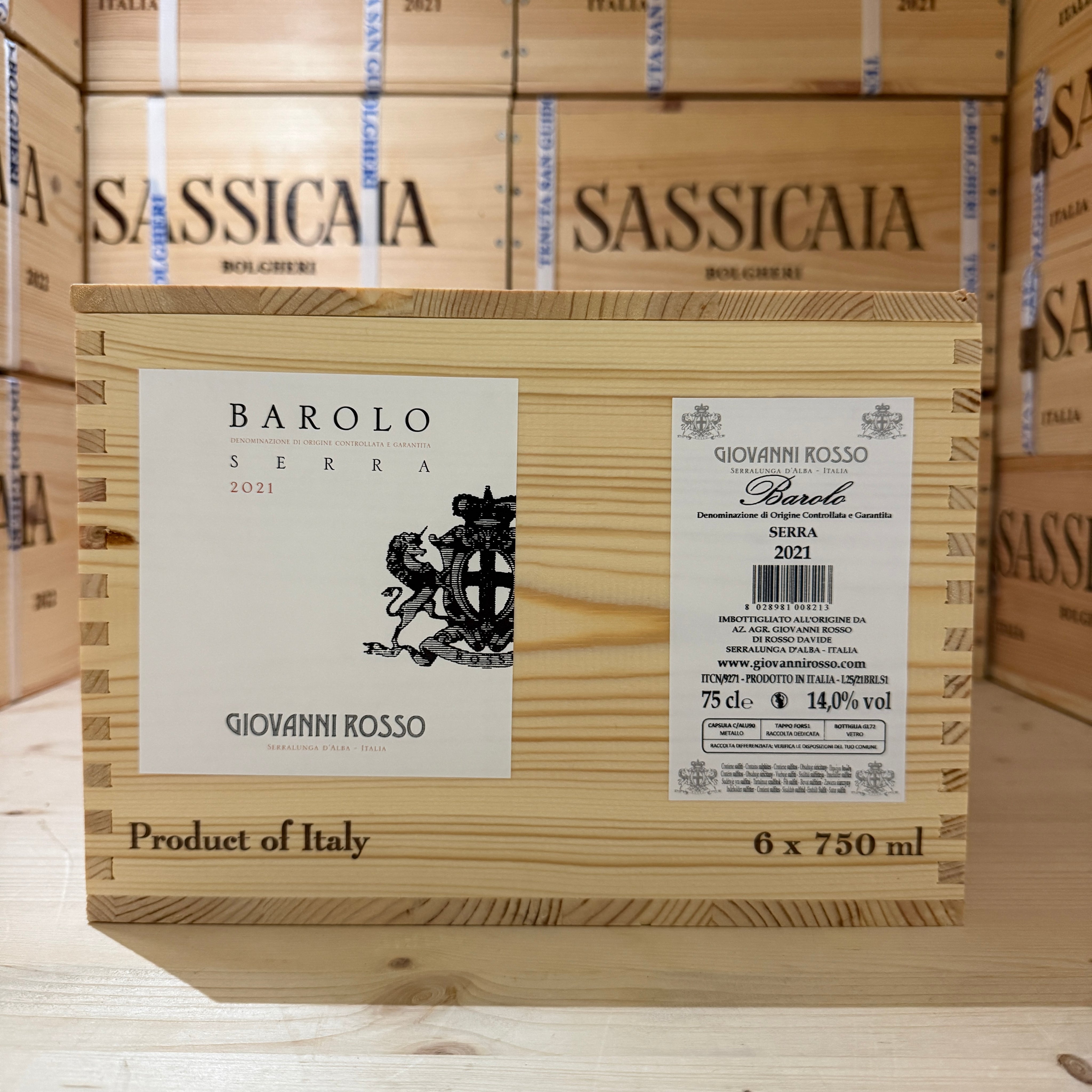 Barolo DOCG Serra 2021 Giovanni Rosso - Cassa Legno 6 Bottiglie