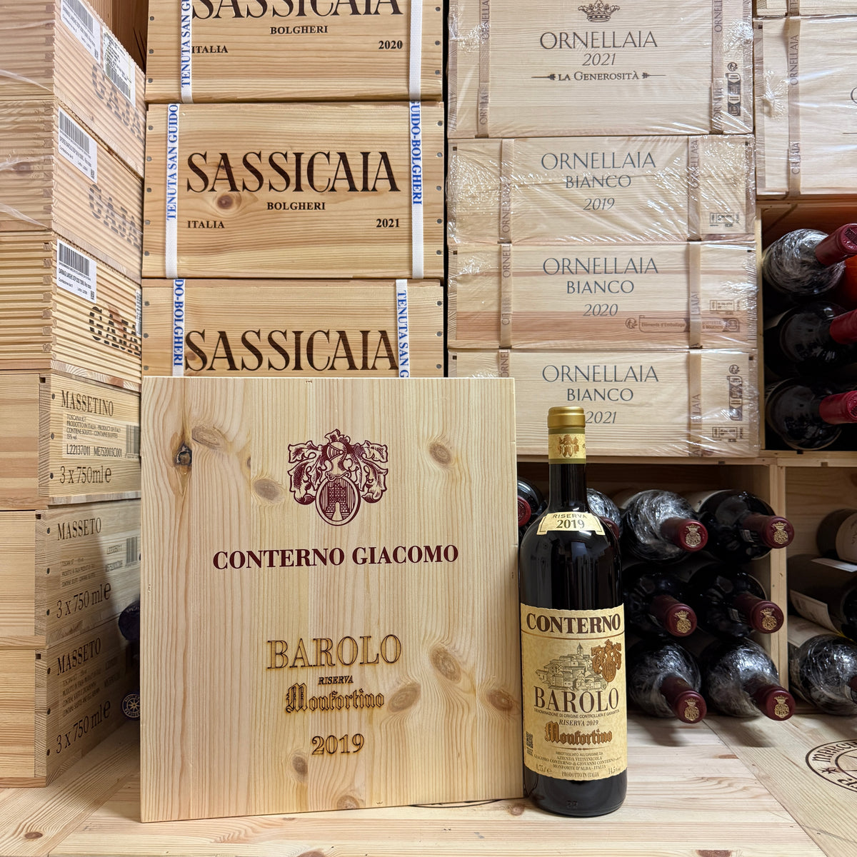 Barolo Monfortino Riserva 2019 Giacomo Conterno - Cassa Legno 3 Bottiglie