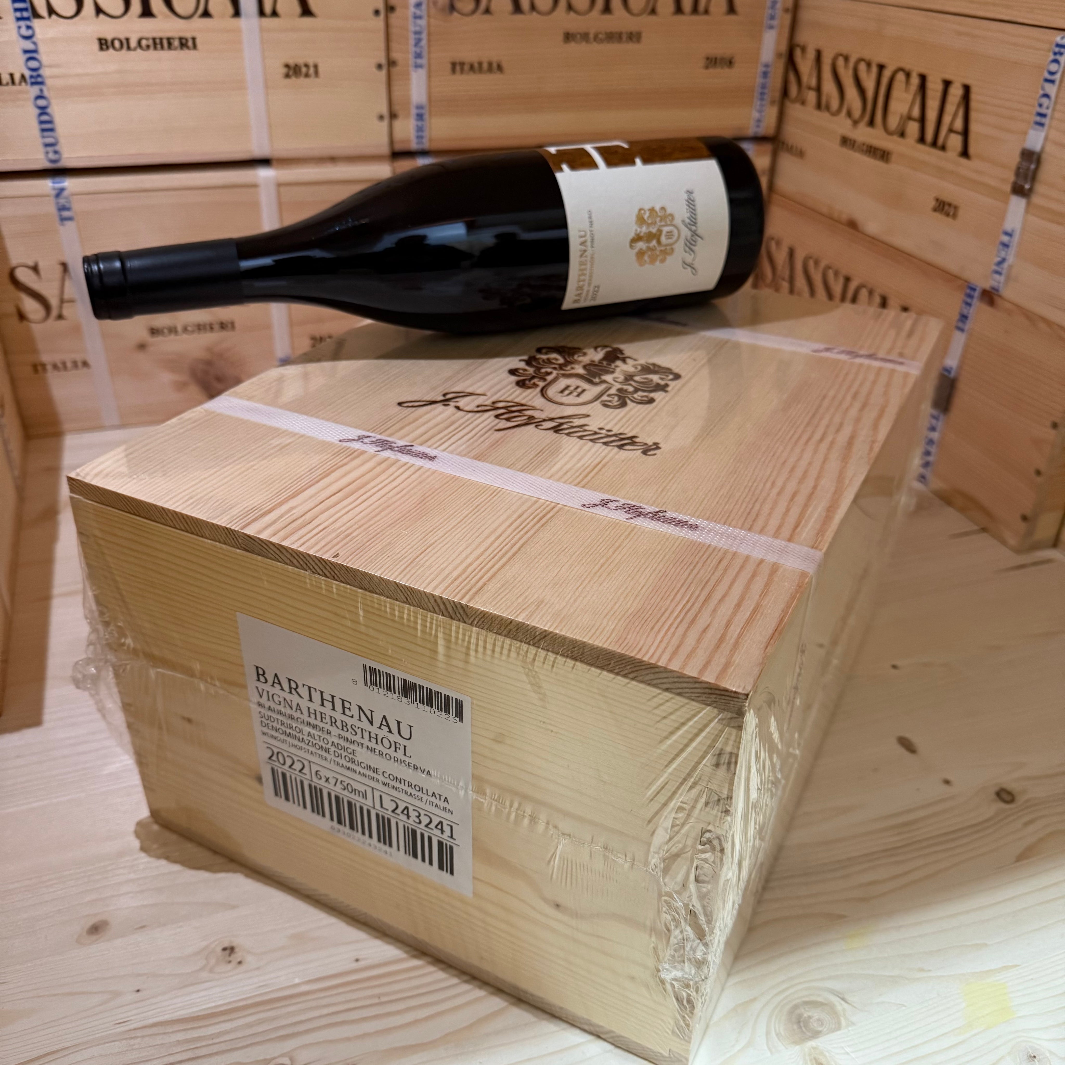 Barthenau Vigna Herbsthofl 2022 Pinot Nero Hofstatter Alto Adige DOC - Cassa Legno 6 Bottiglie