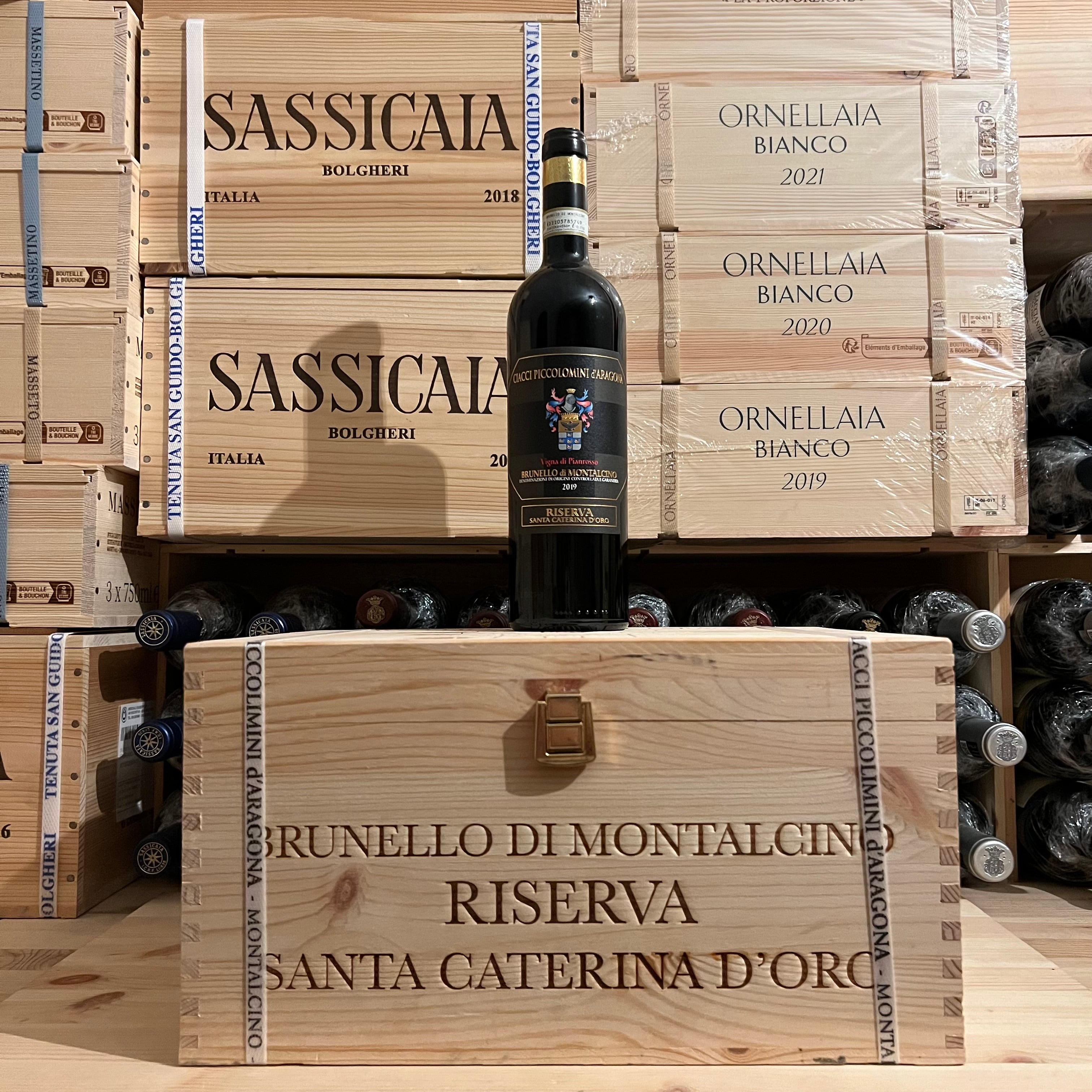 Brunello di Montalcino 2019 DOCG Ciacci Piccolomini d'Aragona Vigna di Pianrosso Riserva Santa Caterina d'Oro - Cassa Legno 6 Bottiglie