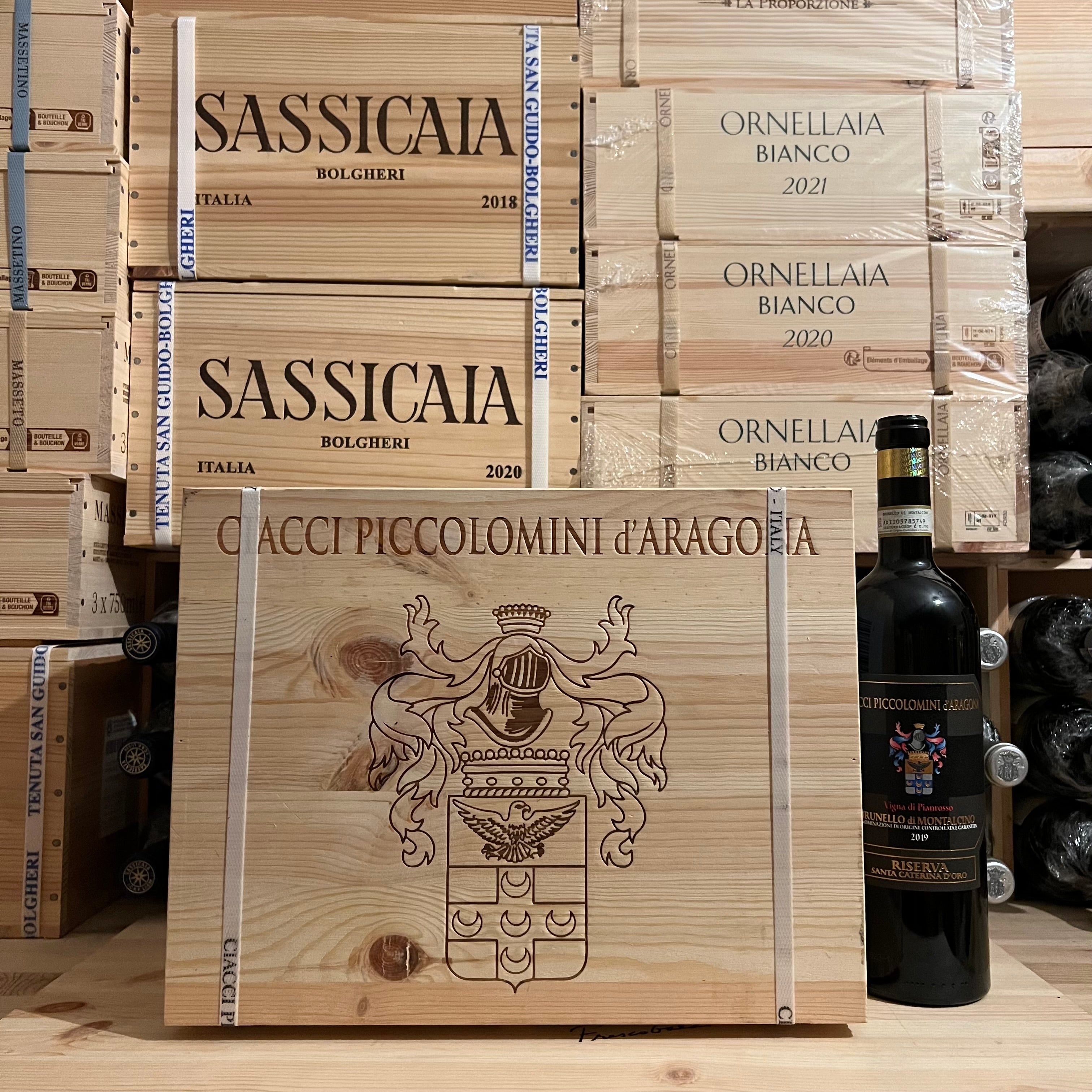 Brunello di Montalcino 2019 DOCG Ciacci Piccolomini d'Aragona Vigna di Pianrosso Riserva Santa Caterina d'Oro - Cassa Legno 6 Bottiglie