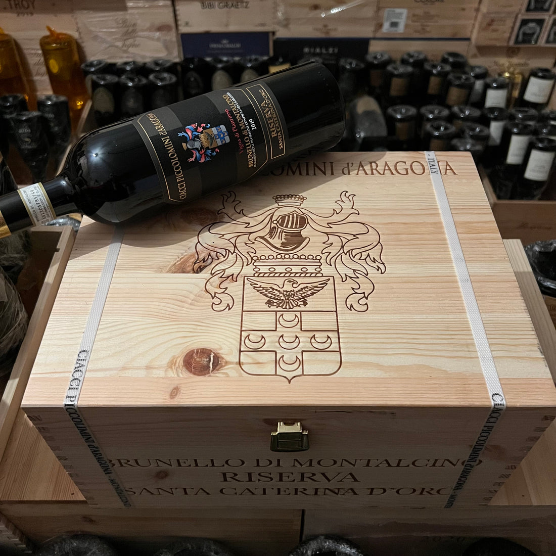 Brunello di Montalcino 2019 DOCG Ciacci Piccolomini d'Aragona Vigna di Pianrosso Riserva Santa Caterina d'Oro - Cassa Legno 6 Bottiglie