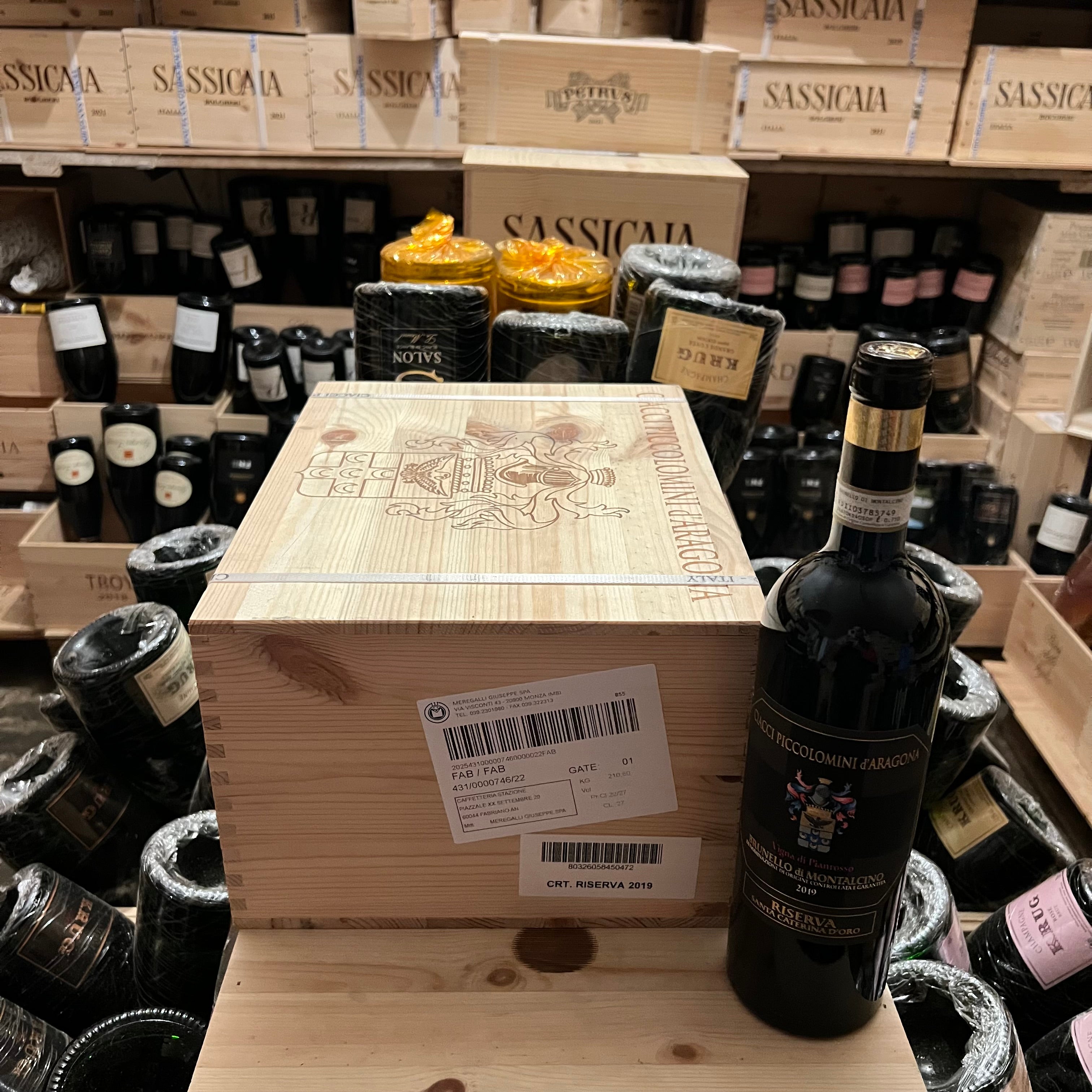 Brunello di Montalcino 2019 DOCG Ciacci Piccolomini d'Aragona Vigna di Pianrosso Riserva Santa Caterina d'Oro - Cassa Legno 6 Bottiglie