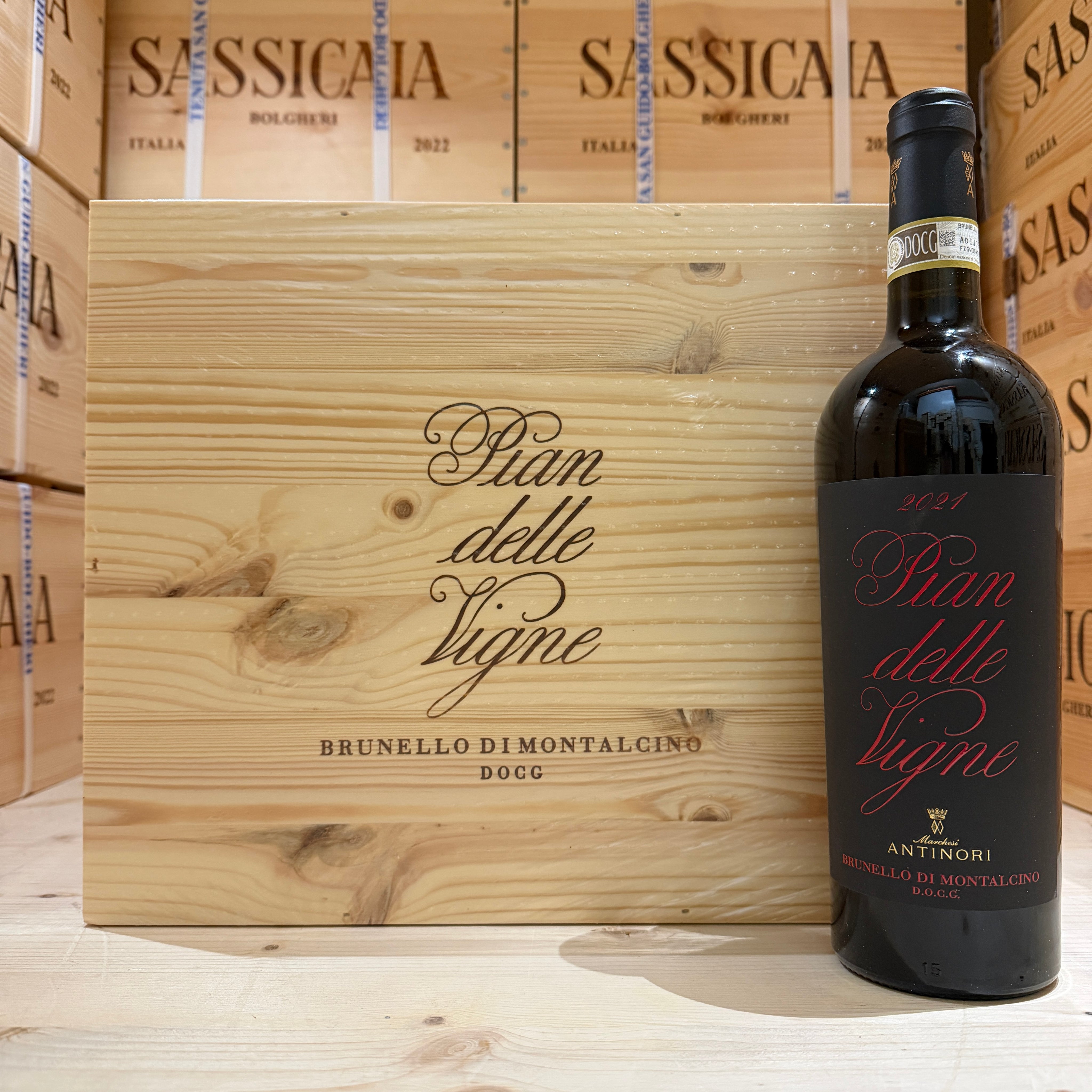 Brunello di Montalcino Pian delle Vigne 2021 Marchesi Antinori - Cassa Legno 6 Bottiglie