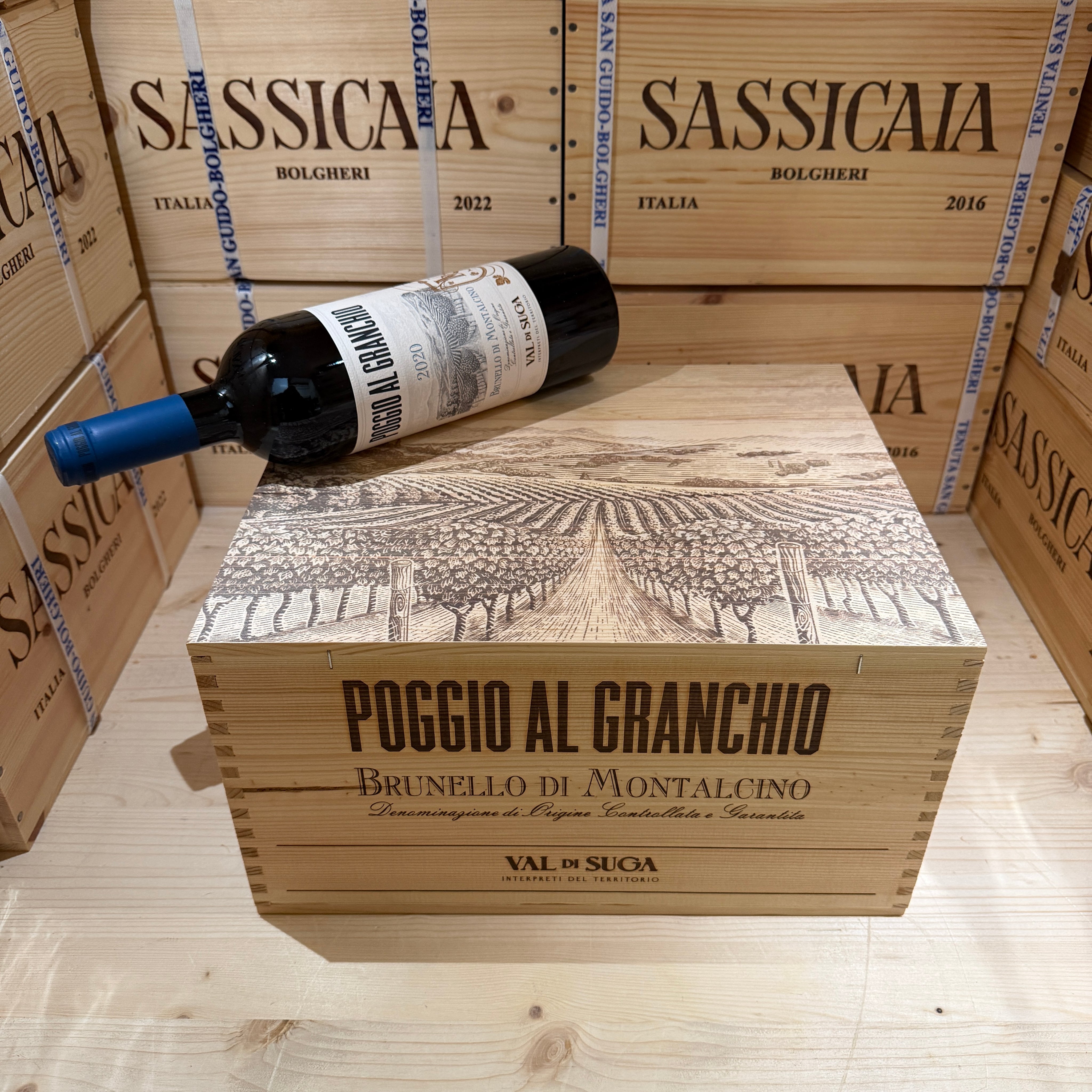 Brunello di Montalcino Poggio al Granchio 2020 Val di Suga - Cassa Legno 6 Bottiglie