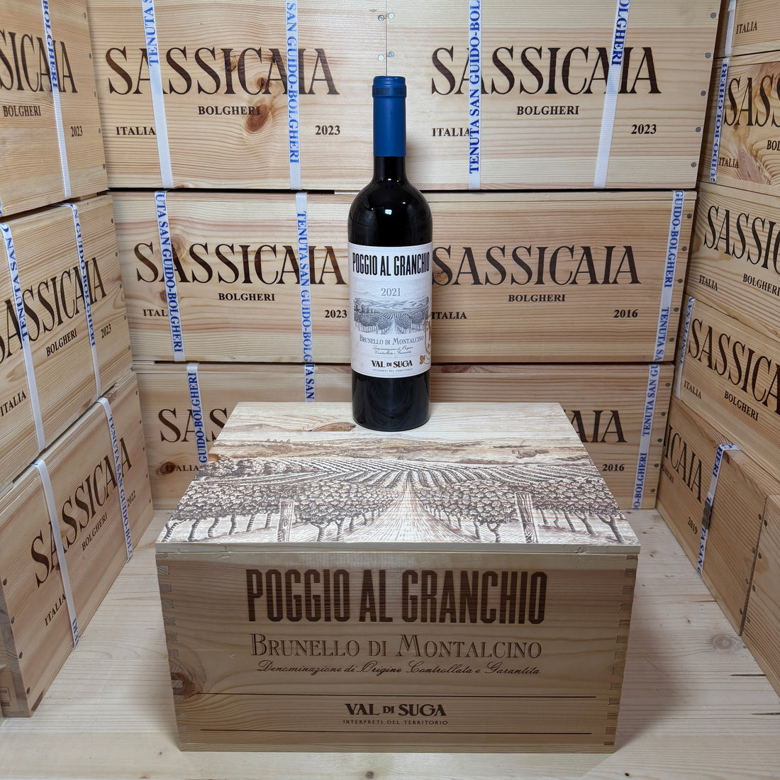 Brunello di Montalcino Poggio al Granchio 2021 Val di Suga - Cassa Legno 6 Bottiglie