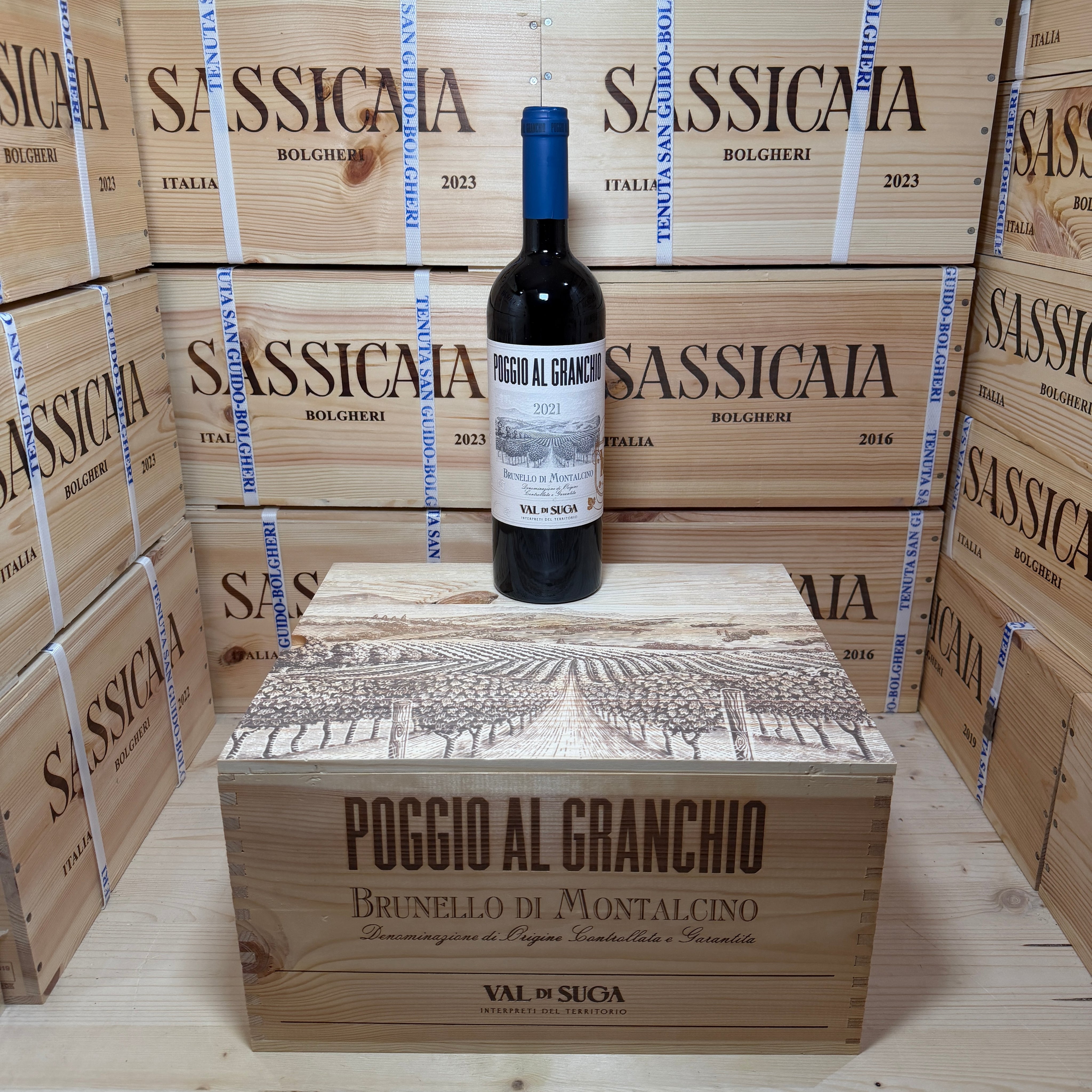 Brunello di Montalcino Poggio al Granchio 2021 Val di Suga - Cassa Legno 6 Bottiglie