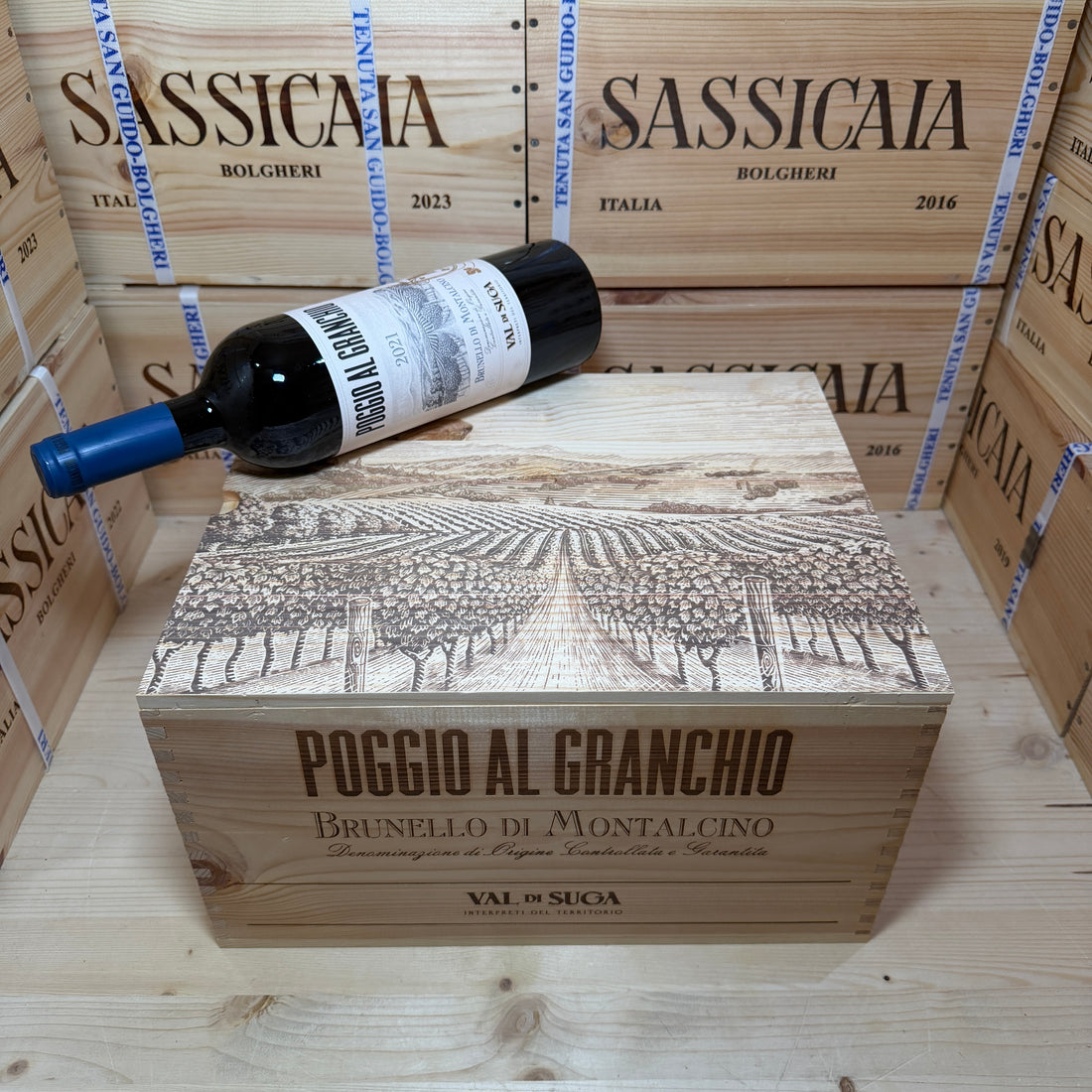 Brunello di Montalcino Poggio al Granchio 2021 Val di Suga - Cassa Legno 6 Bottiglie