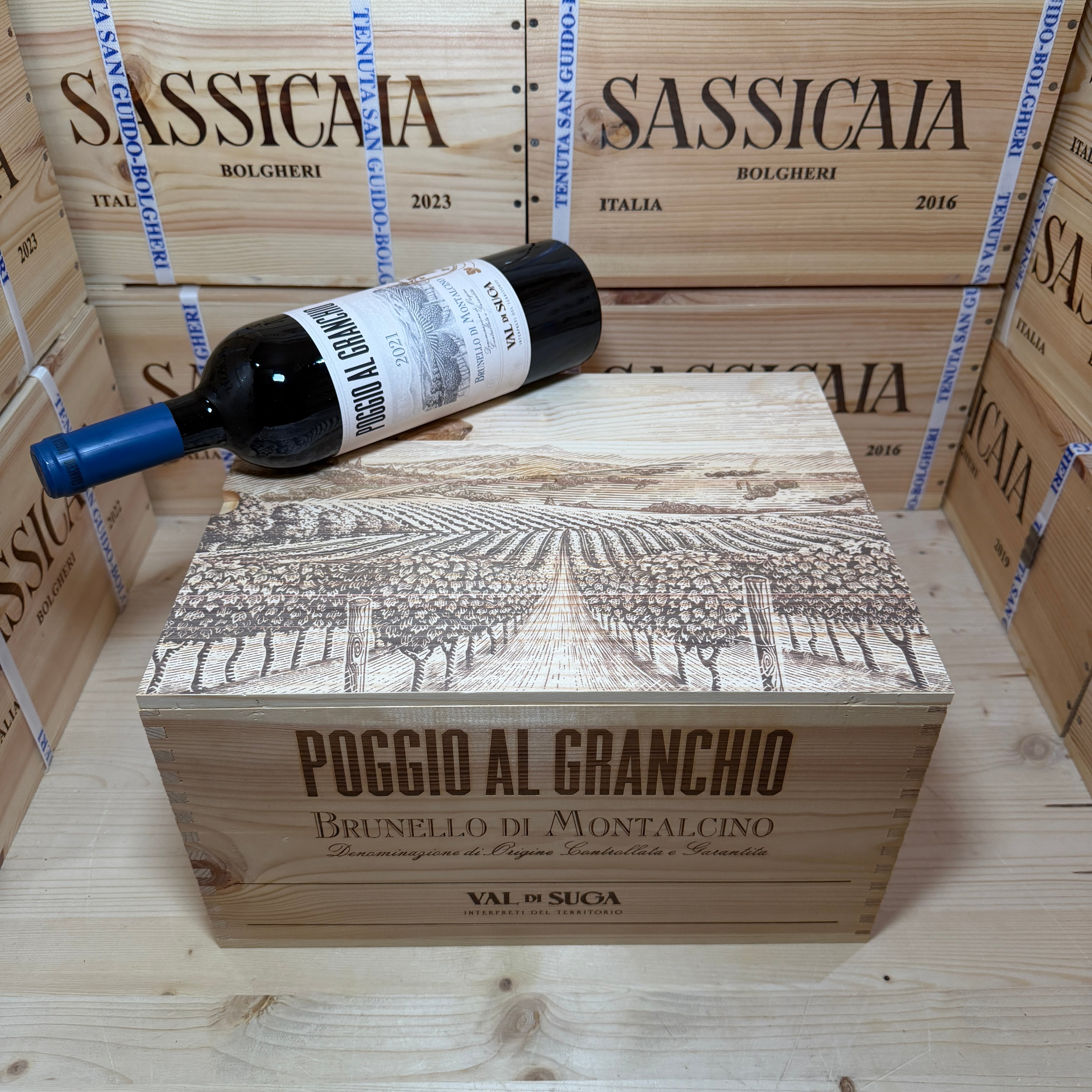 Brunello di Montalcino Poggio al Granchio 2021 Val di Suga - Cassa Legno 6 Bottiglie