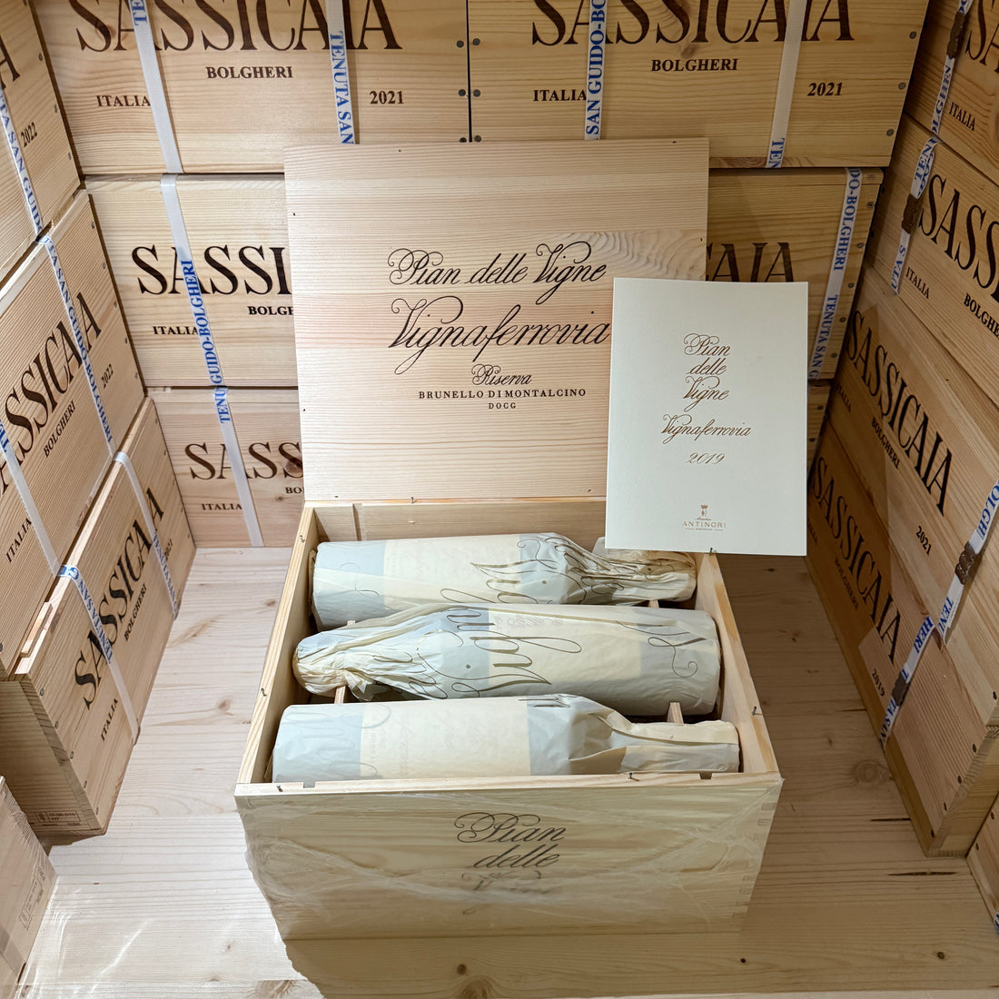 Brunello di Montalcino Riserva Pian delle Vigne Vignaferrovia 2019 Marchesi Antinori - Cassa Legno 6 Bottiglie