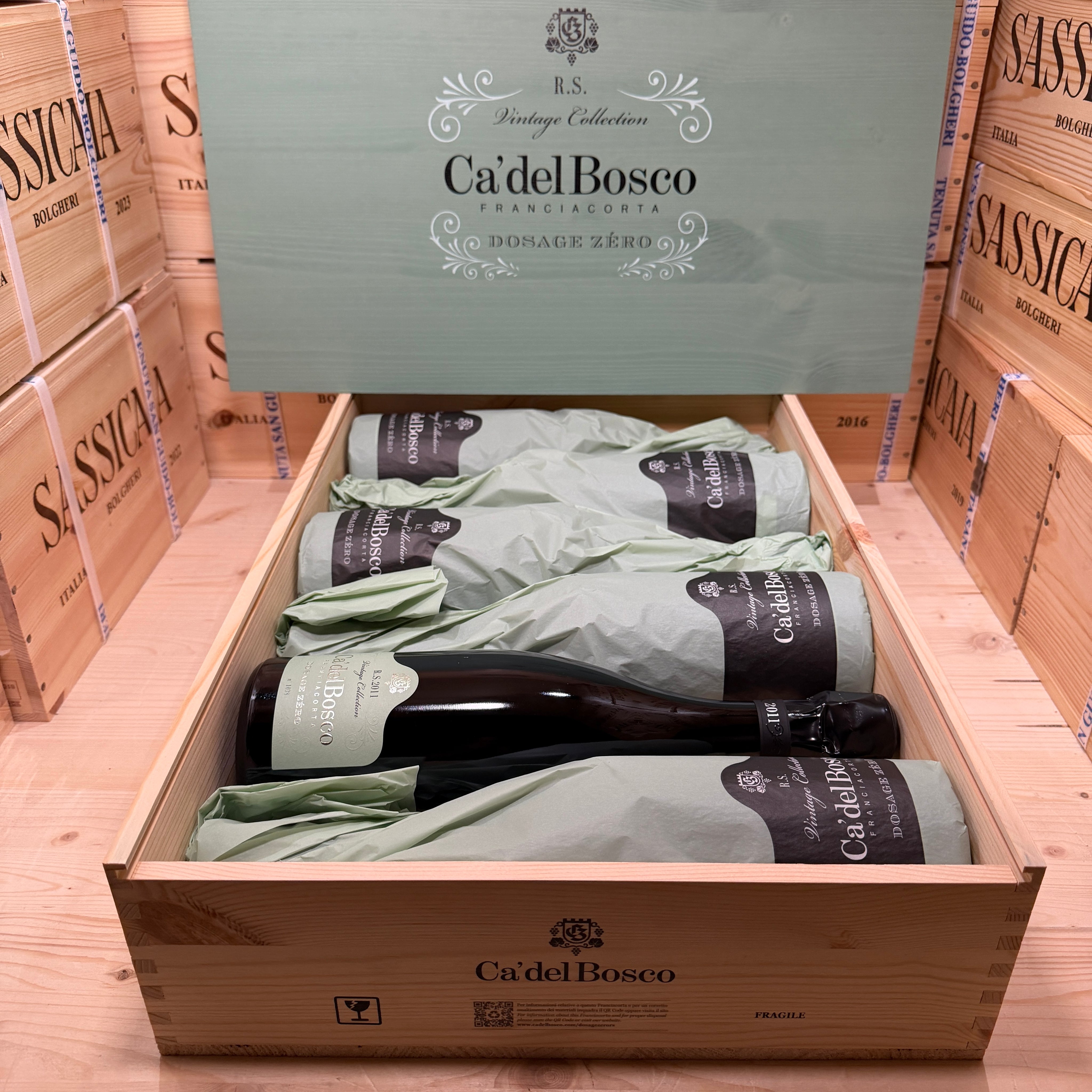 Ca Del Bosco Vintage Collection Dosage Zero RS 2011 - Cassa Legno 6 Bottiglie