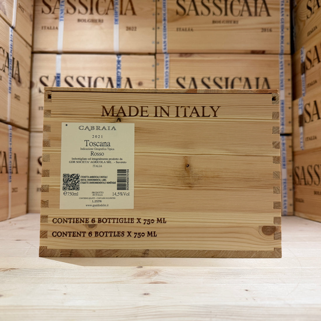 Cabraia 2021 Toscana Rosso IGT Gualdo del Re - Cassa Legno 6 Bottiglie