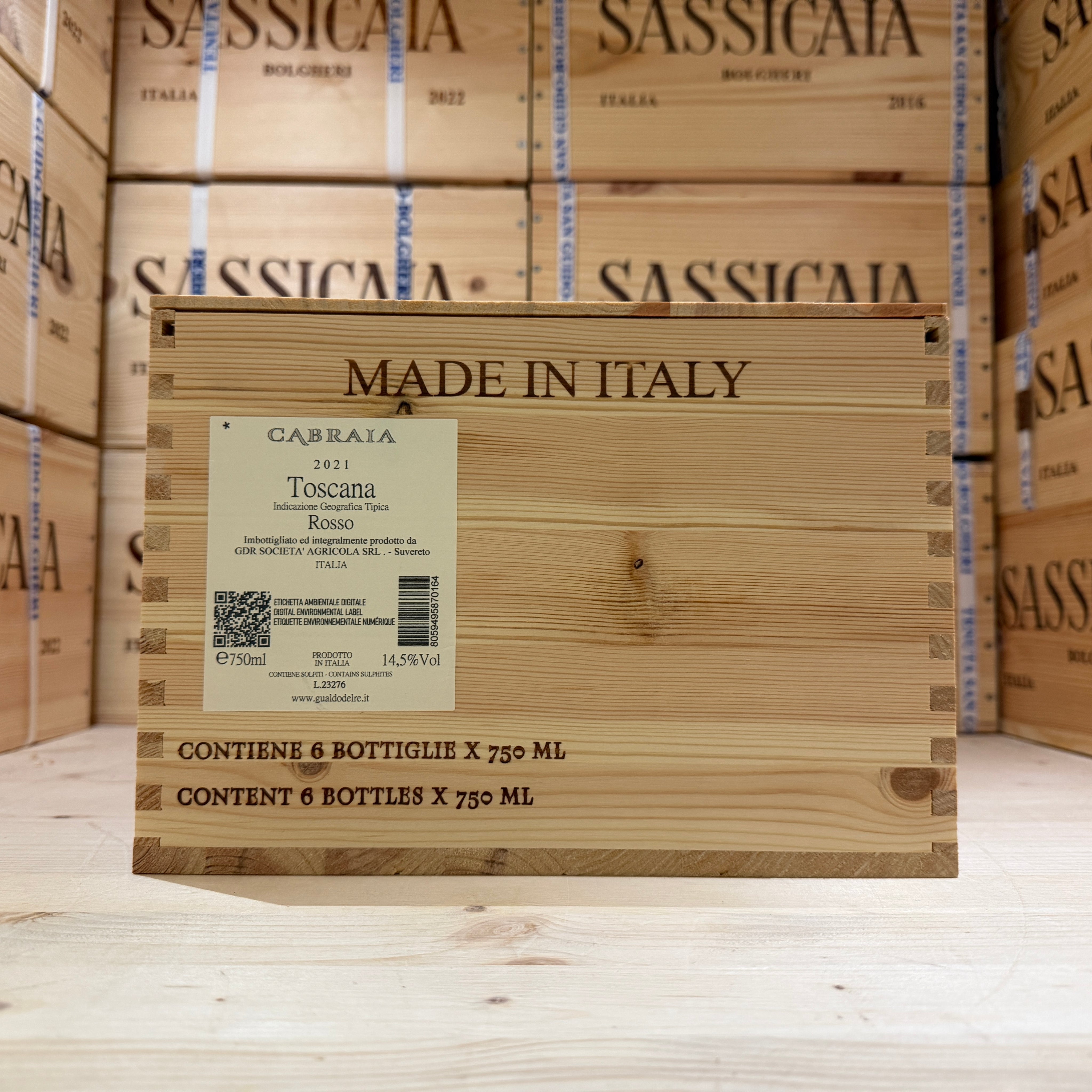 Cabraia 2021 Toscana Rosso IGT Gualdo del Re - Cassa Legno 6 Bottiglie