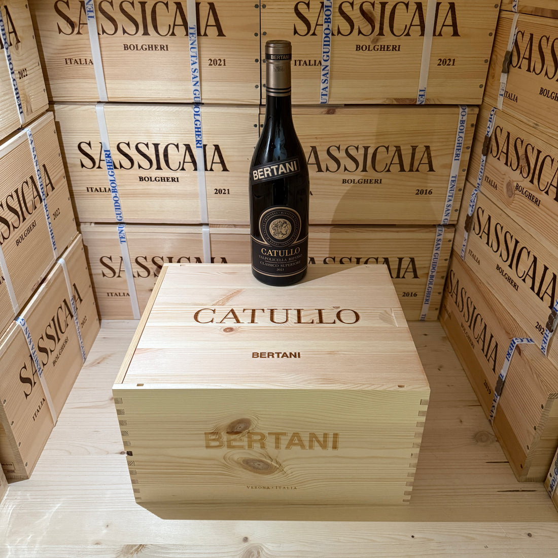 Catullo 2021 Valpolicella Ripasso Classico Superiore DOC Bertani - Cassa Legno 6 Bottiglie