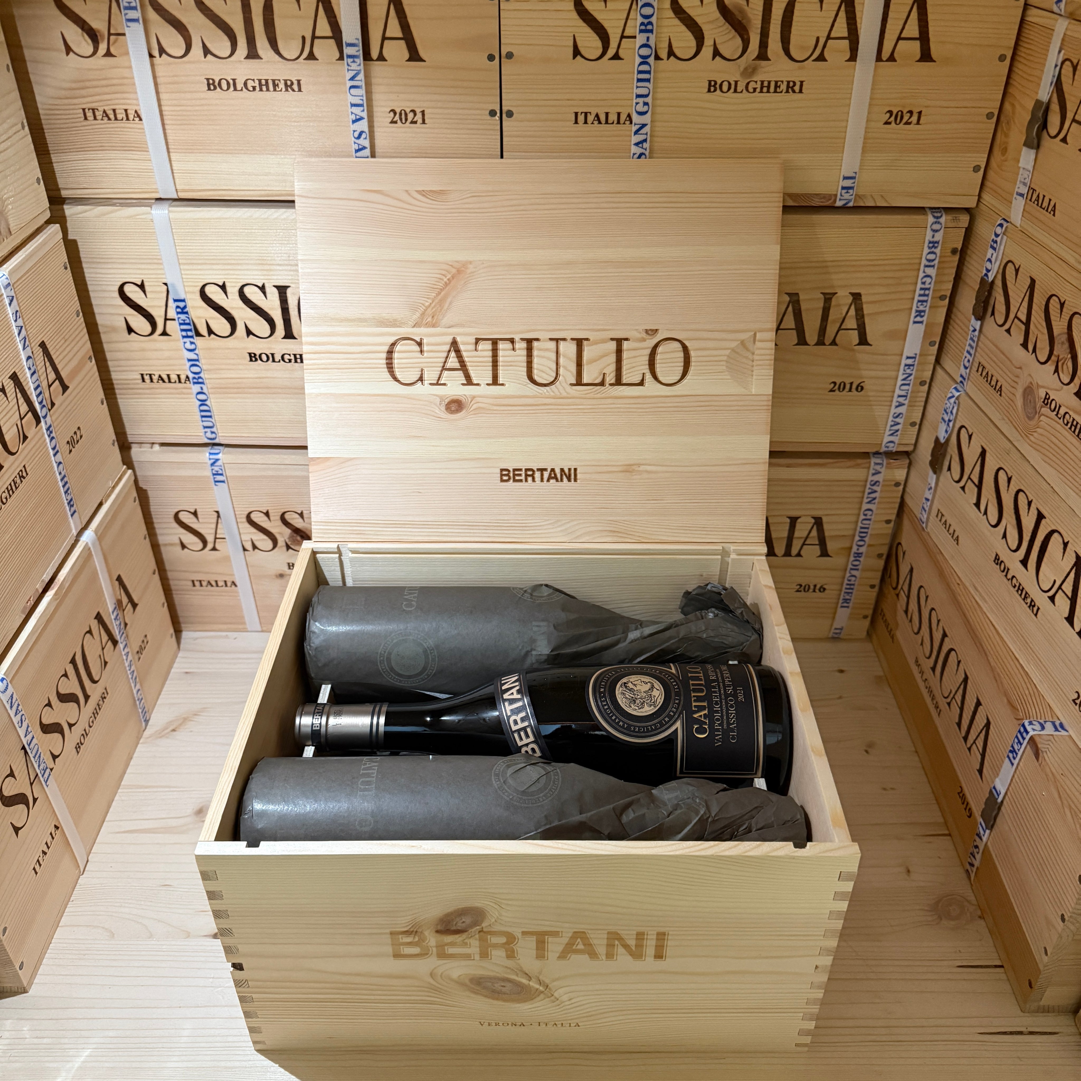 Catullo 2021 Valpolicella Ripasso Classico Superiore DOC Bertani - Cassa Legno 6 Bottiglie