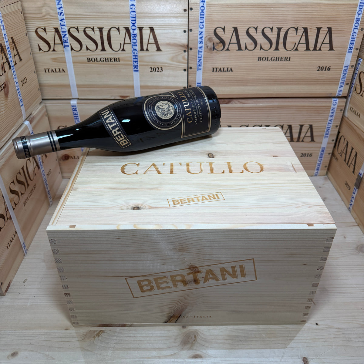 Catullo 2022 Valpolicella Ripasso Classico Superiore DOC Bertani - Cassa Legno 6 Bottiglie