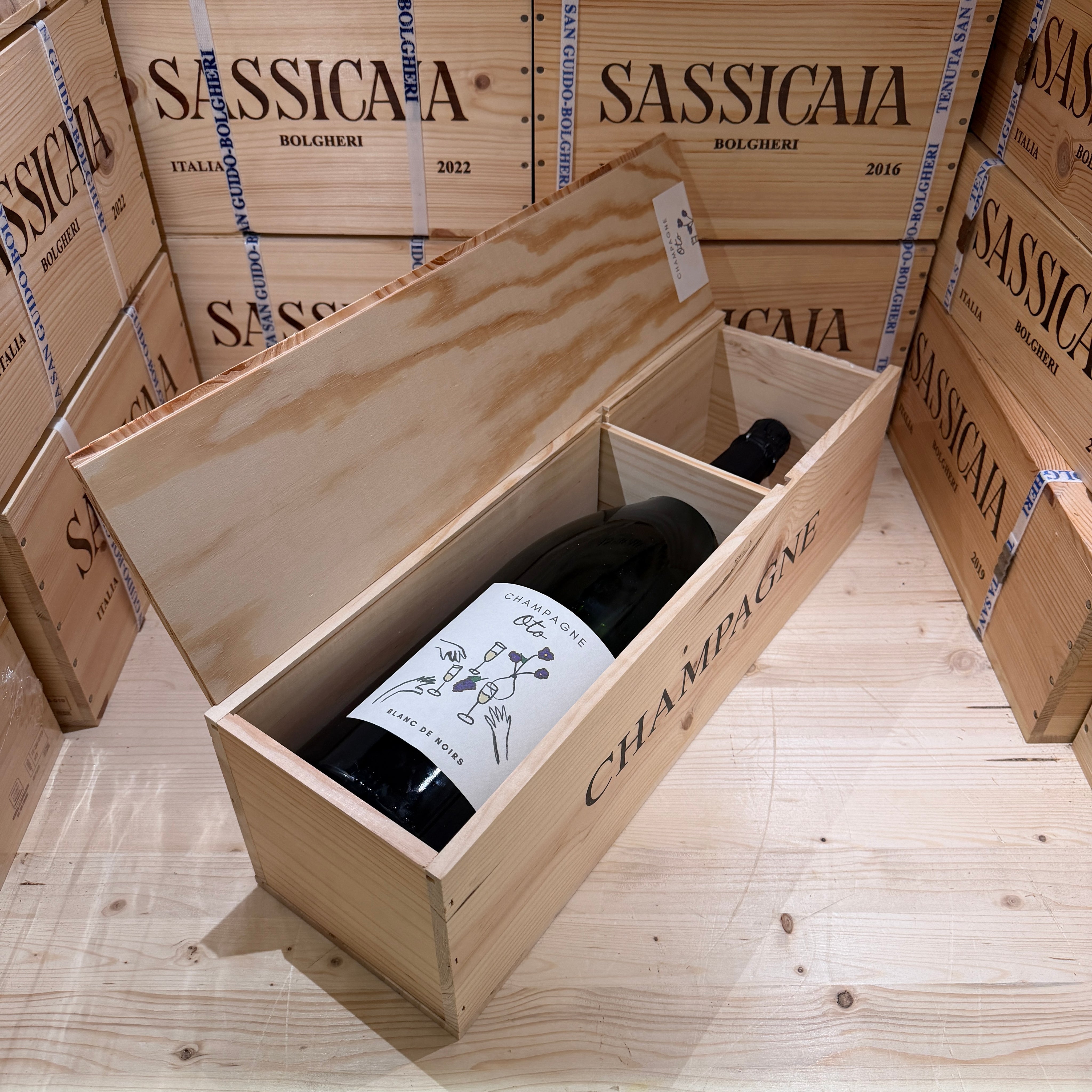 Champagne Oto Blanc de Noirs Jeroboam - in Cassa Legno