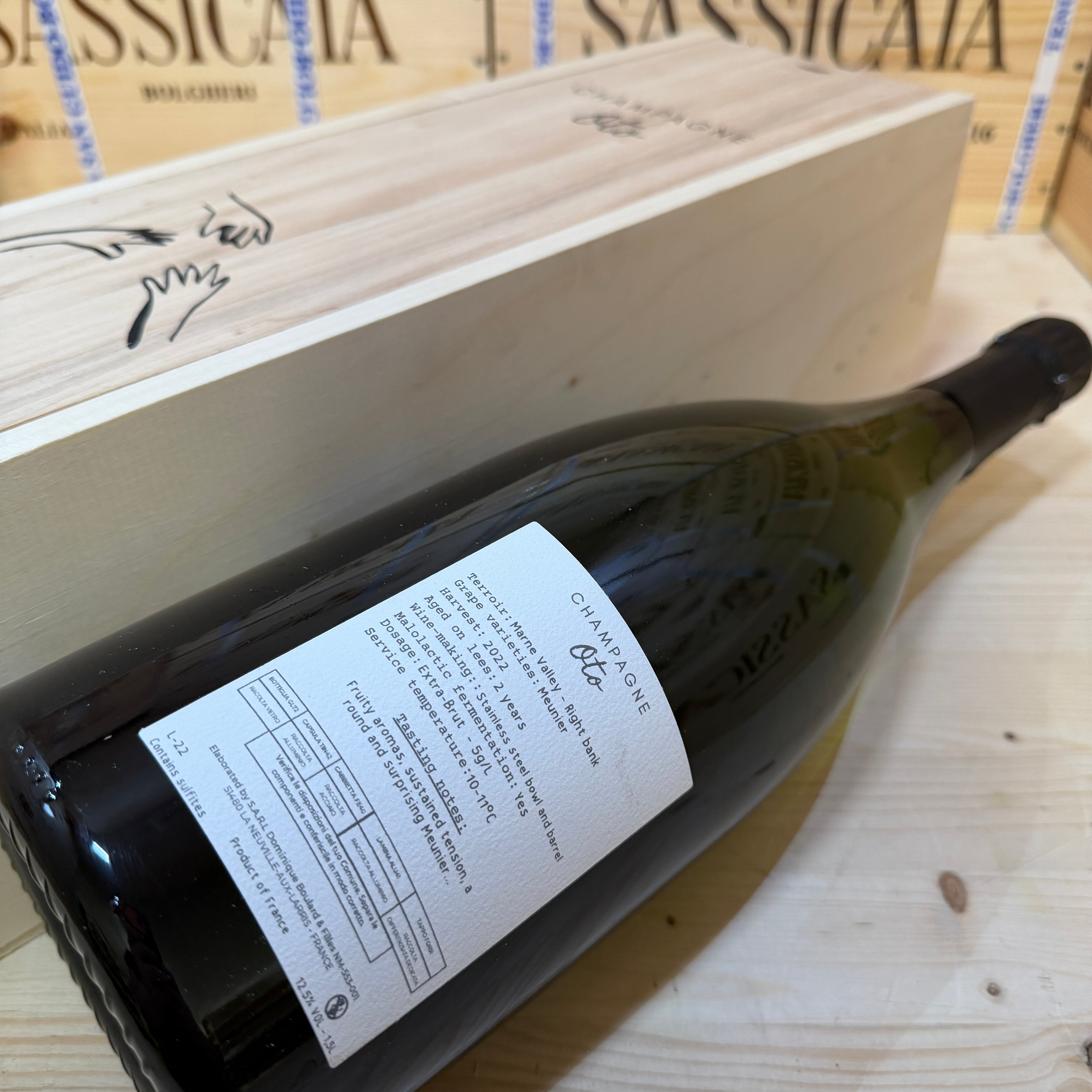Champagne Oto Blanc de Noirs Magnum - in Cassa Legno