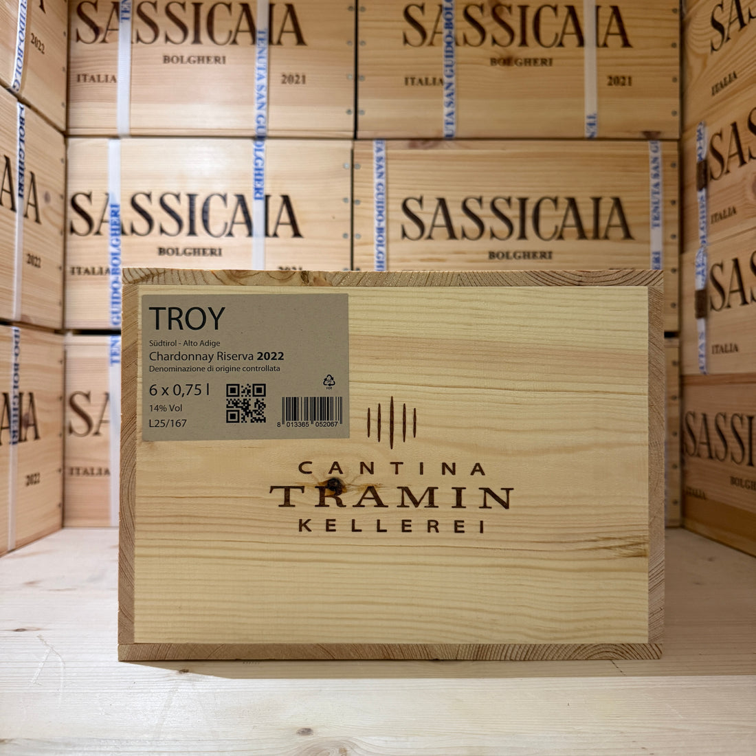 Chardonnay Riserva Troy 2022 Tramin - Cassa Legno 6 Bottiglie