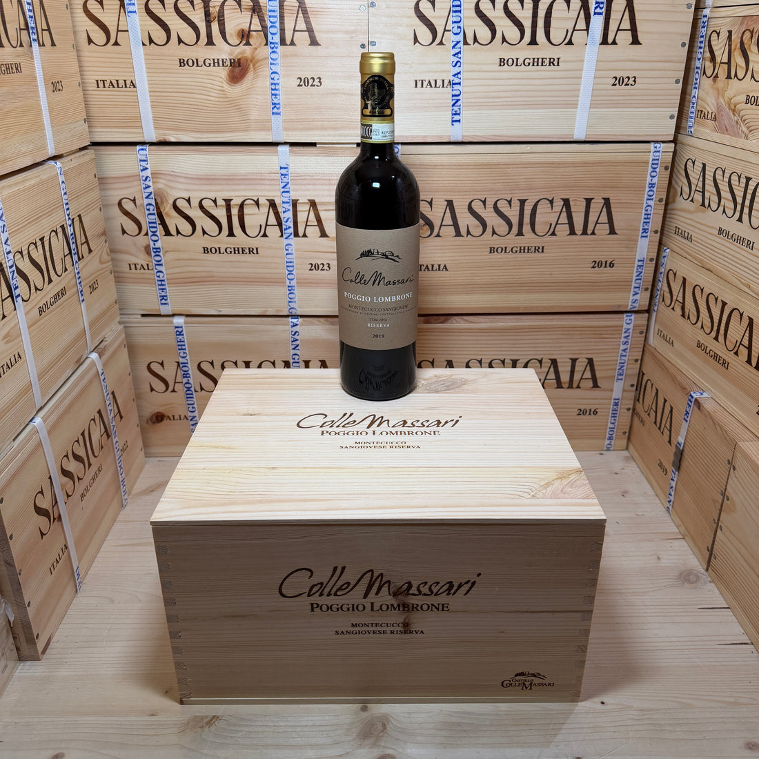 ColleMassari Poggio Lombrone 2019 Montecucco Sangiovese Riserva - Cassa Legno 6 Bottiglie