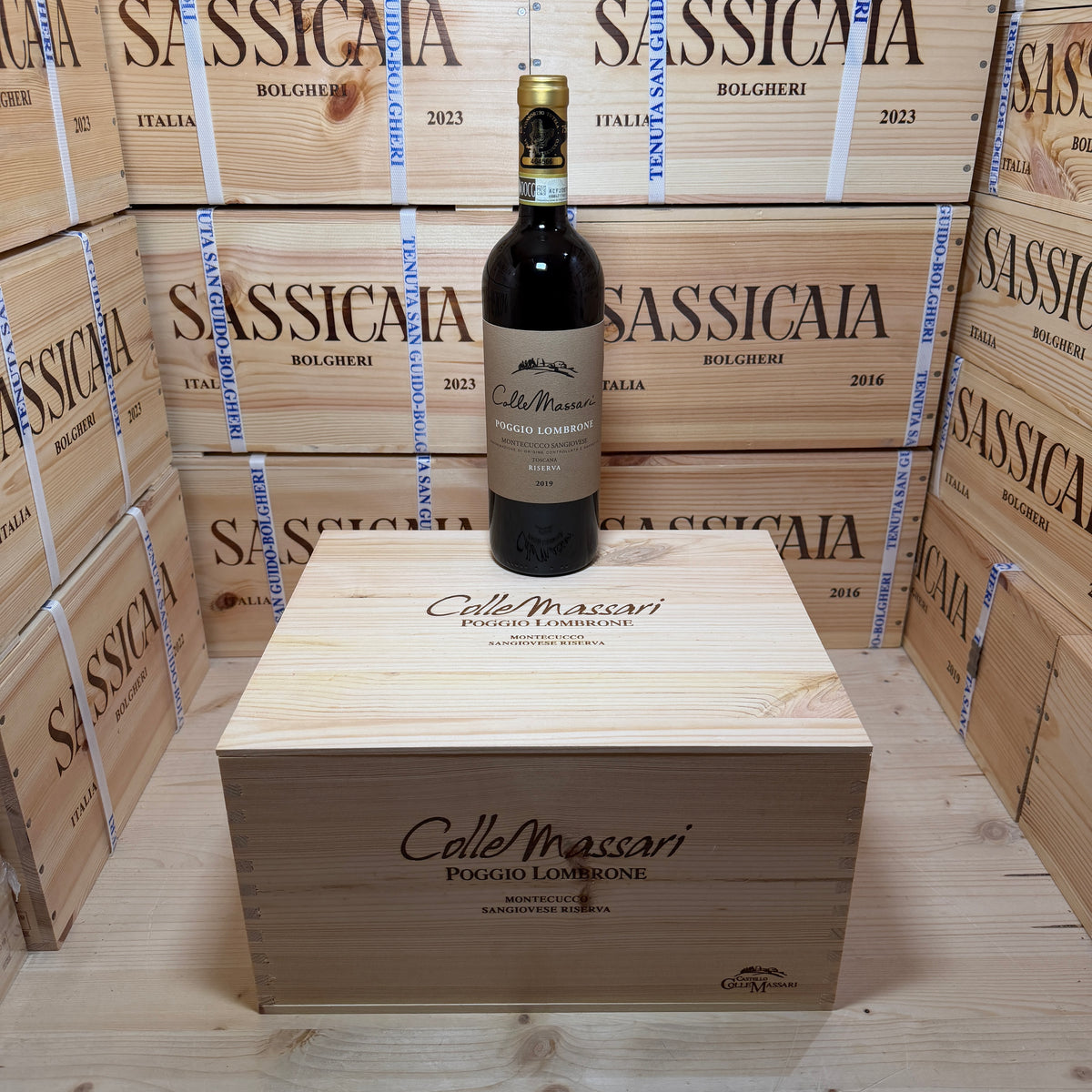 ColleMassari Poggio Lombrone 2019 Montecucco Sangiovese Riserva - Cassa Legno 6 Bottiglie