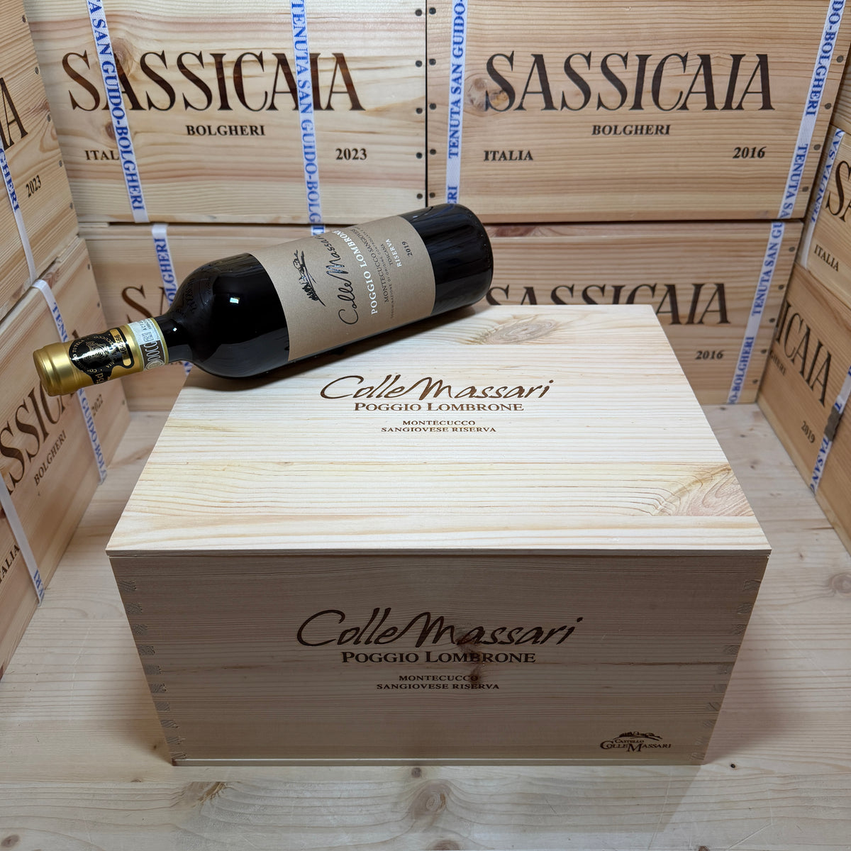 ColleMassari Poggio Lombrone 2019 Montecucco Sangiovese Riserva - Cassa Legno 6 Bottiglie