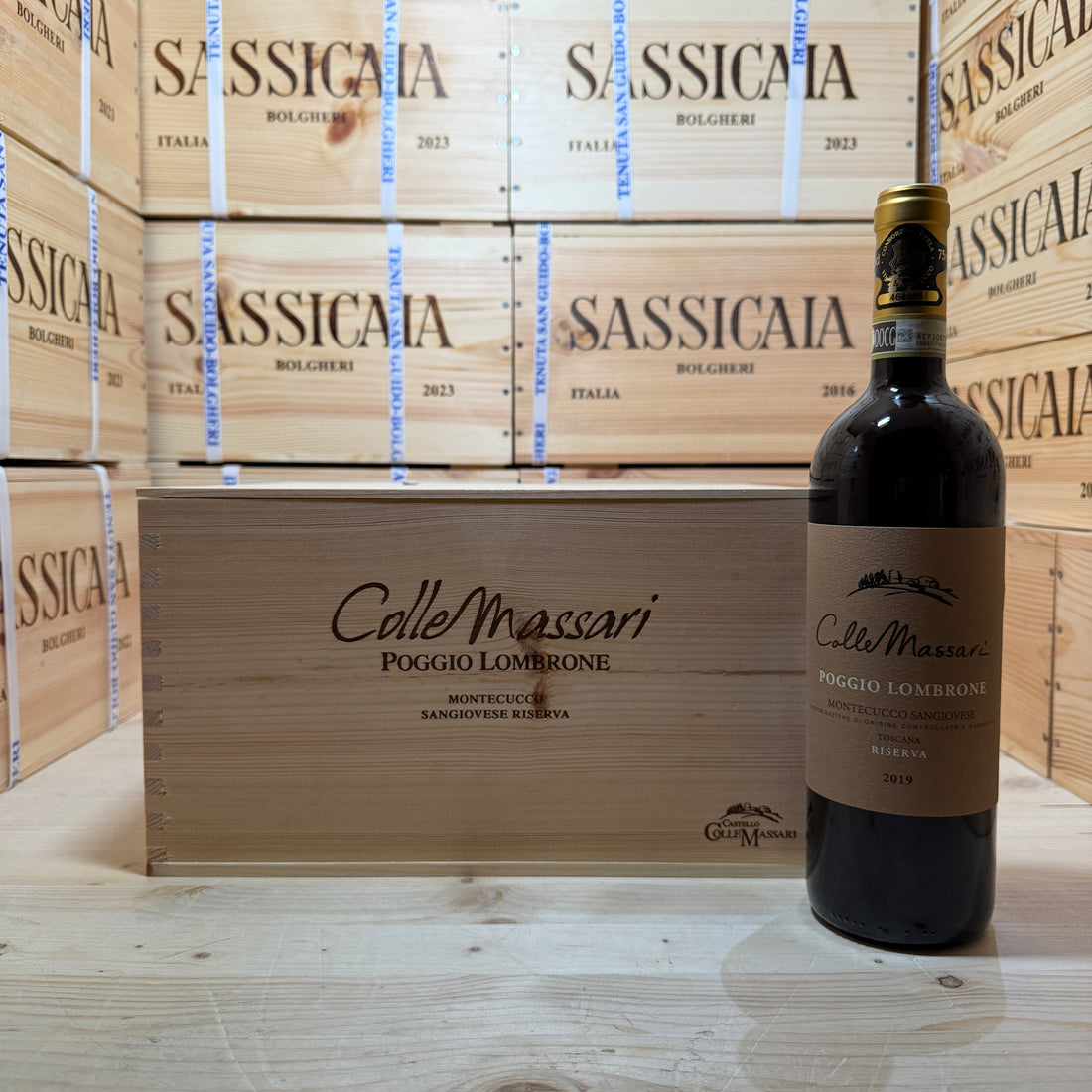 ColleMassari Poggio Lombrone 2019 Montecucco Sangiovese Riserva - Cassa Legno 6 Bottiglie
