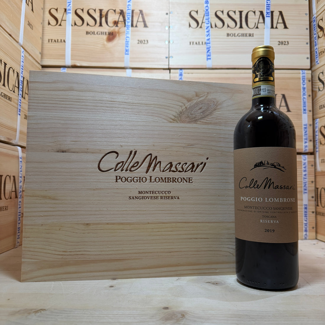 ColleMassari Poggio Lombrone 2019 Montecucco Sangiovese Riserva - Cassa Legno 6 Bottiglie