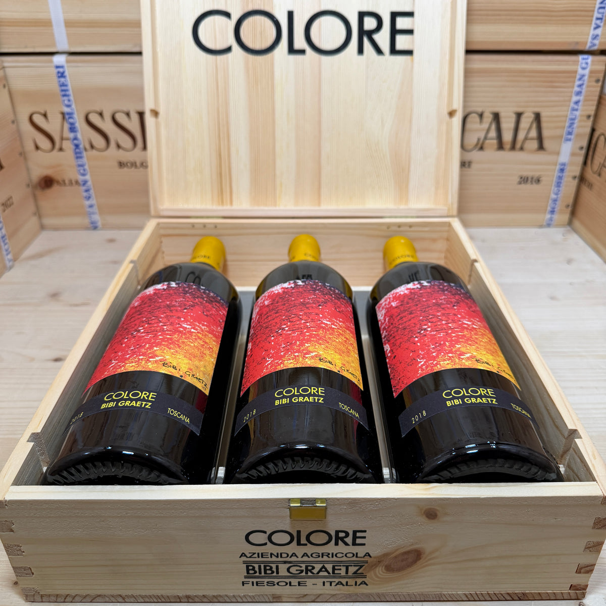 Colore 2018 Bibi Graetz - Cassa Legno 3 Bottiglie