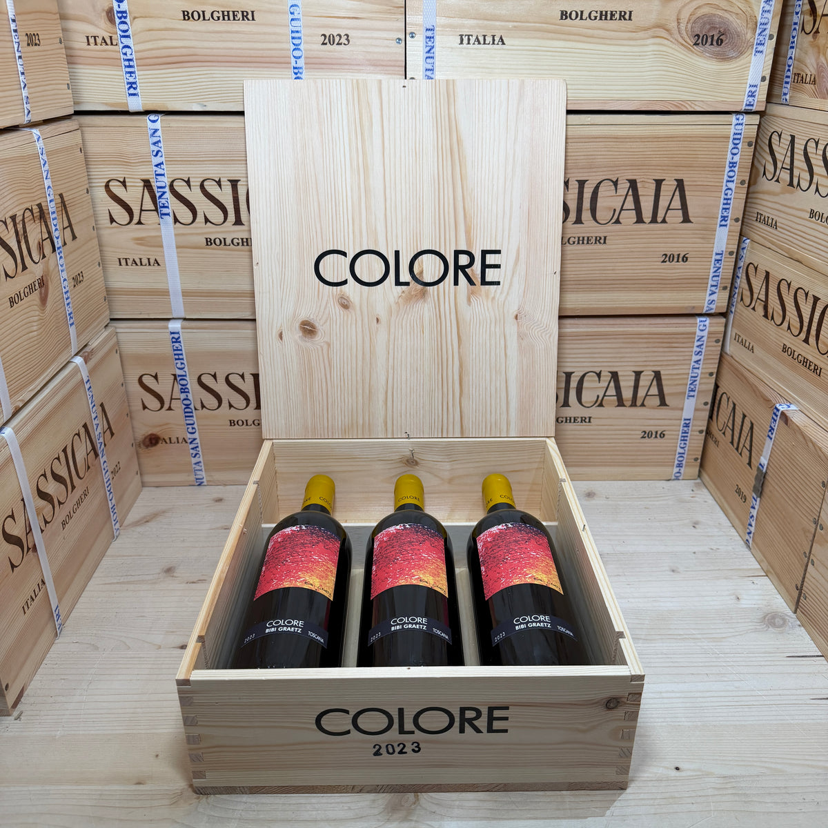 Colore Rosso 2023 Bibi Graetz - Cassa Legno 3 Bottiglie