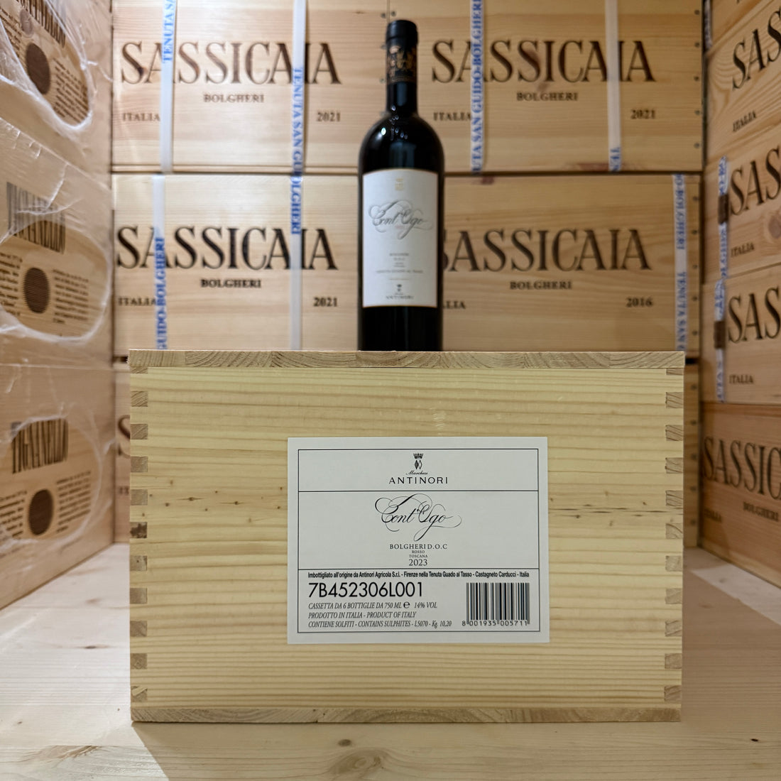 Cont'Ugo 2023 Bolgheri DOC Rosso Marchesi Antinori - Cassa Legno 6 Bottiglie