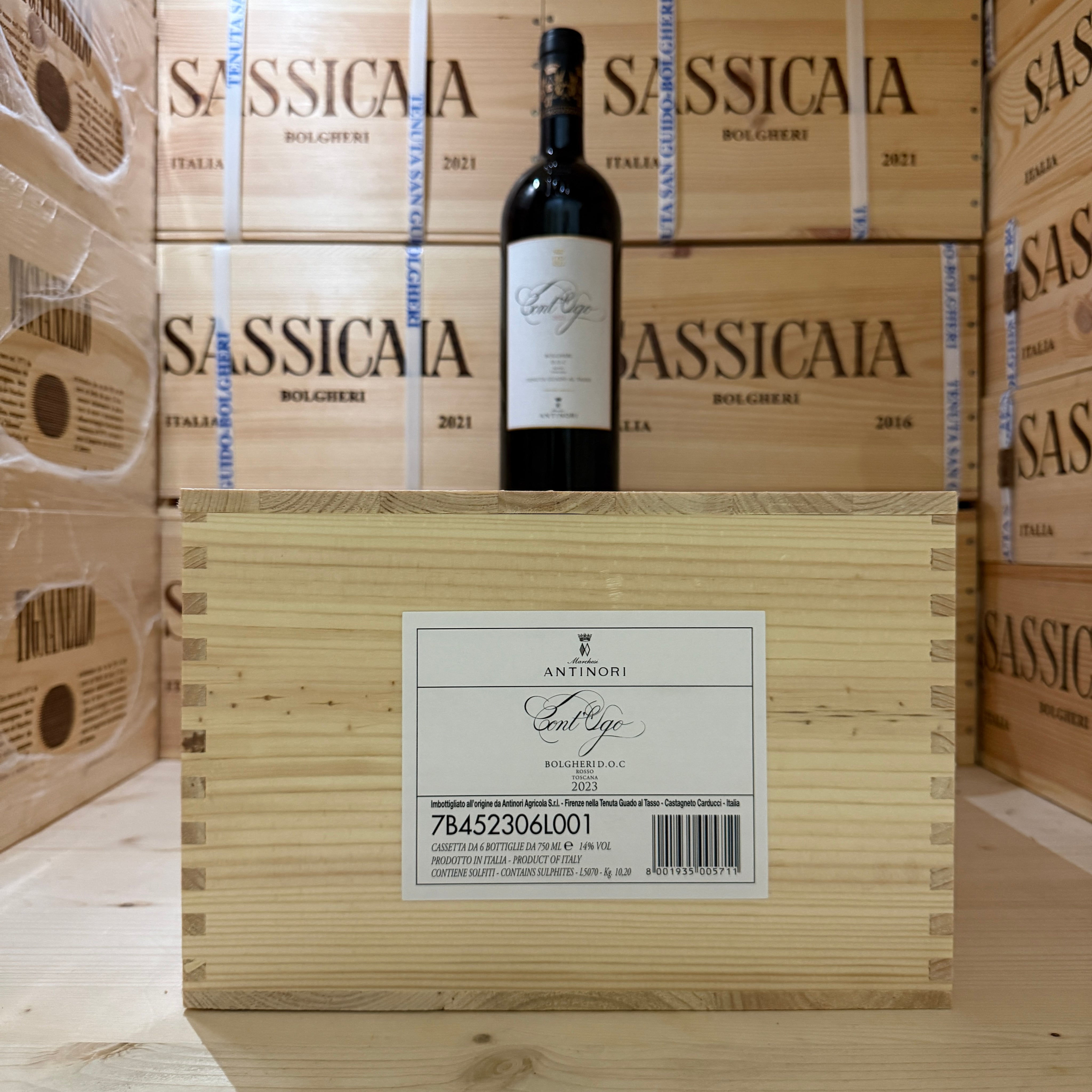 Cont'Ugo 2023 Bolgheri DOC Rosso Marchesi Antinori - Cassa Legno 6 Bottiglie