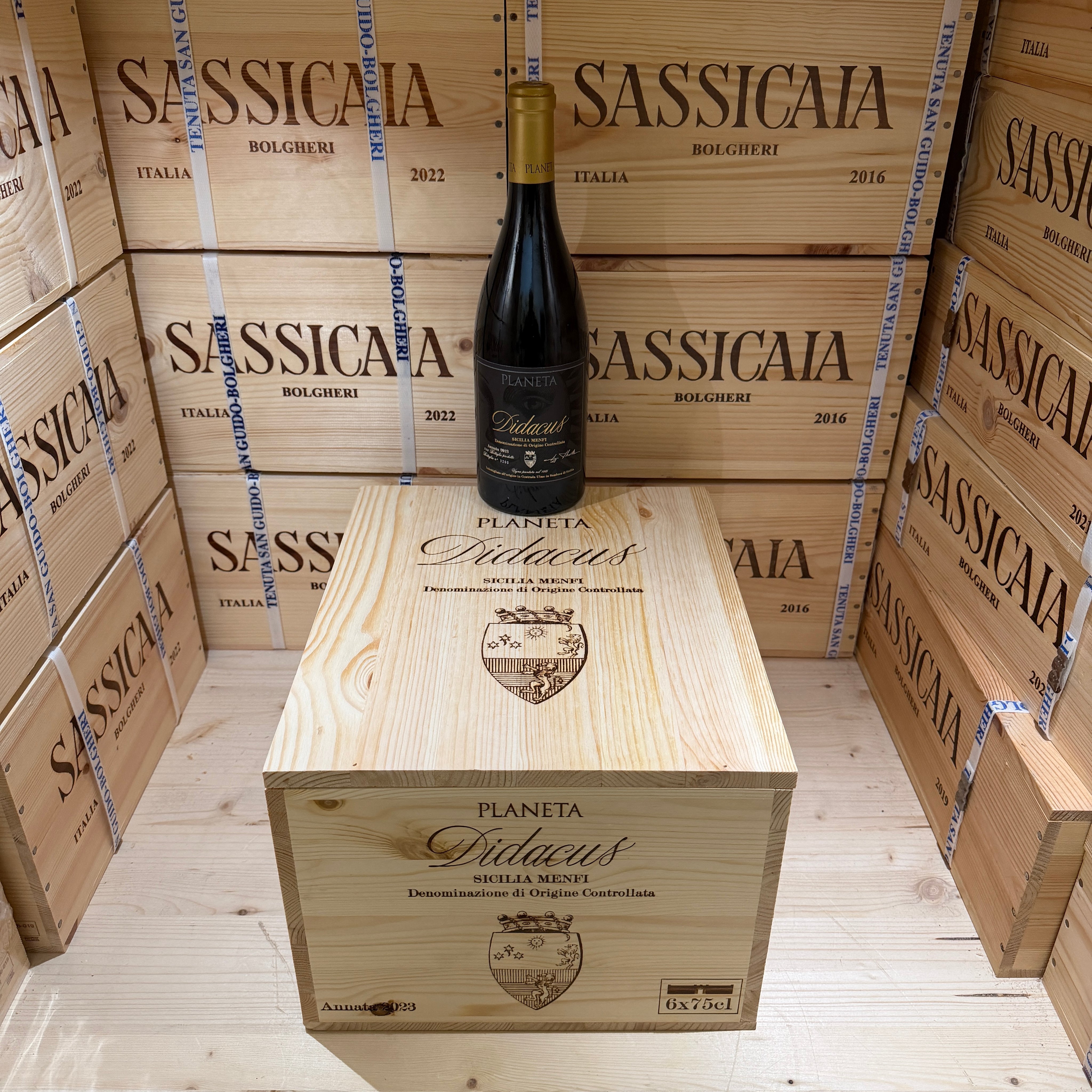 Didacus Chardonnay 2023 Planeta Menfi DOC - Cassa Legno 6 Bottiglie