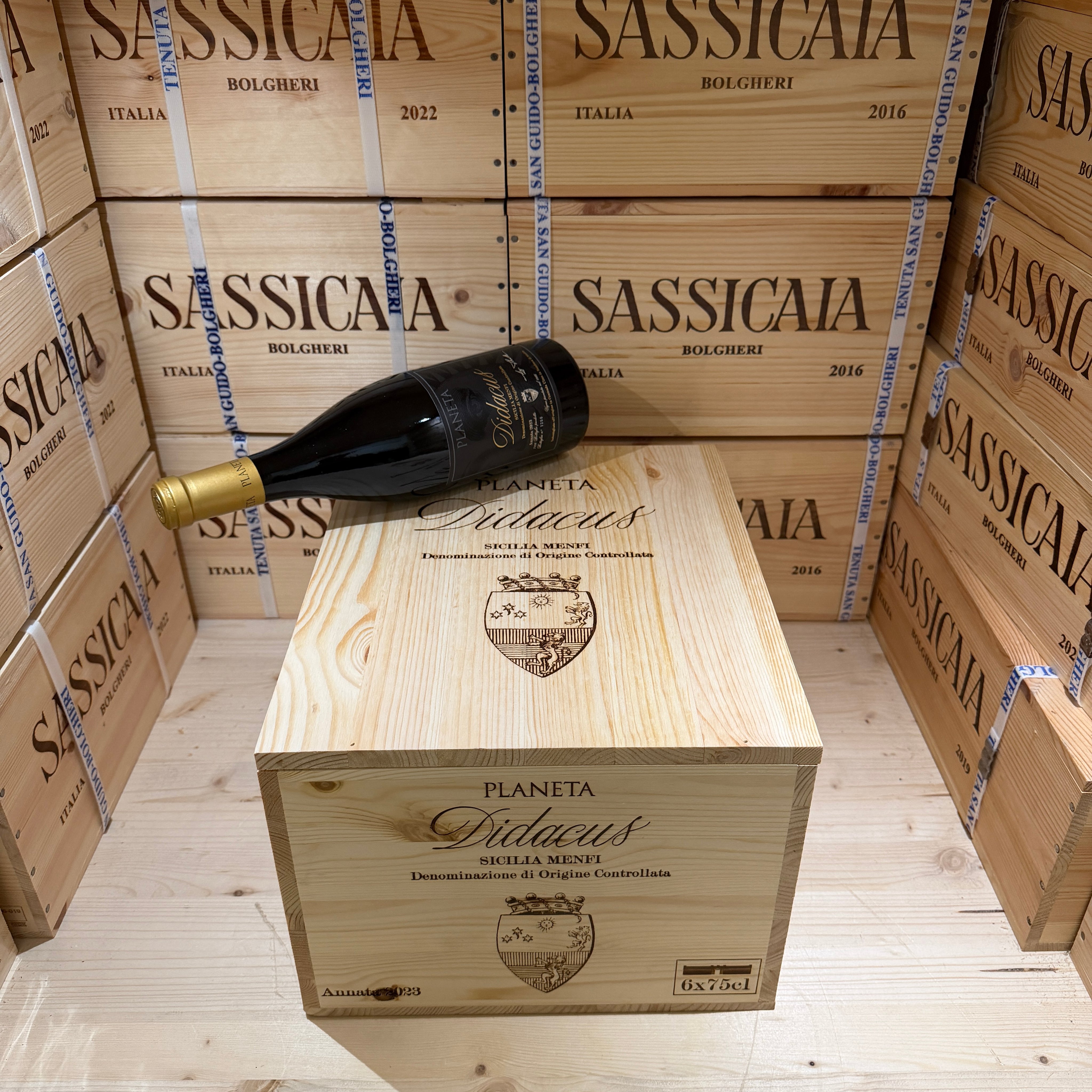Didacus Chardonnay 2023 Planeta Menfi DOC - Cassa Legno 6 Bottiglie
