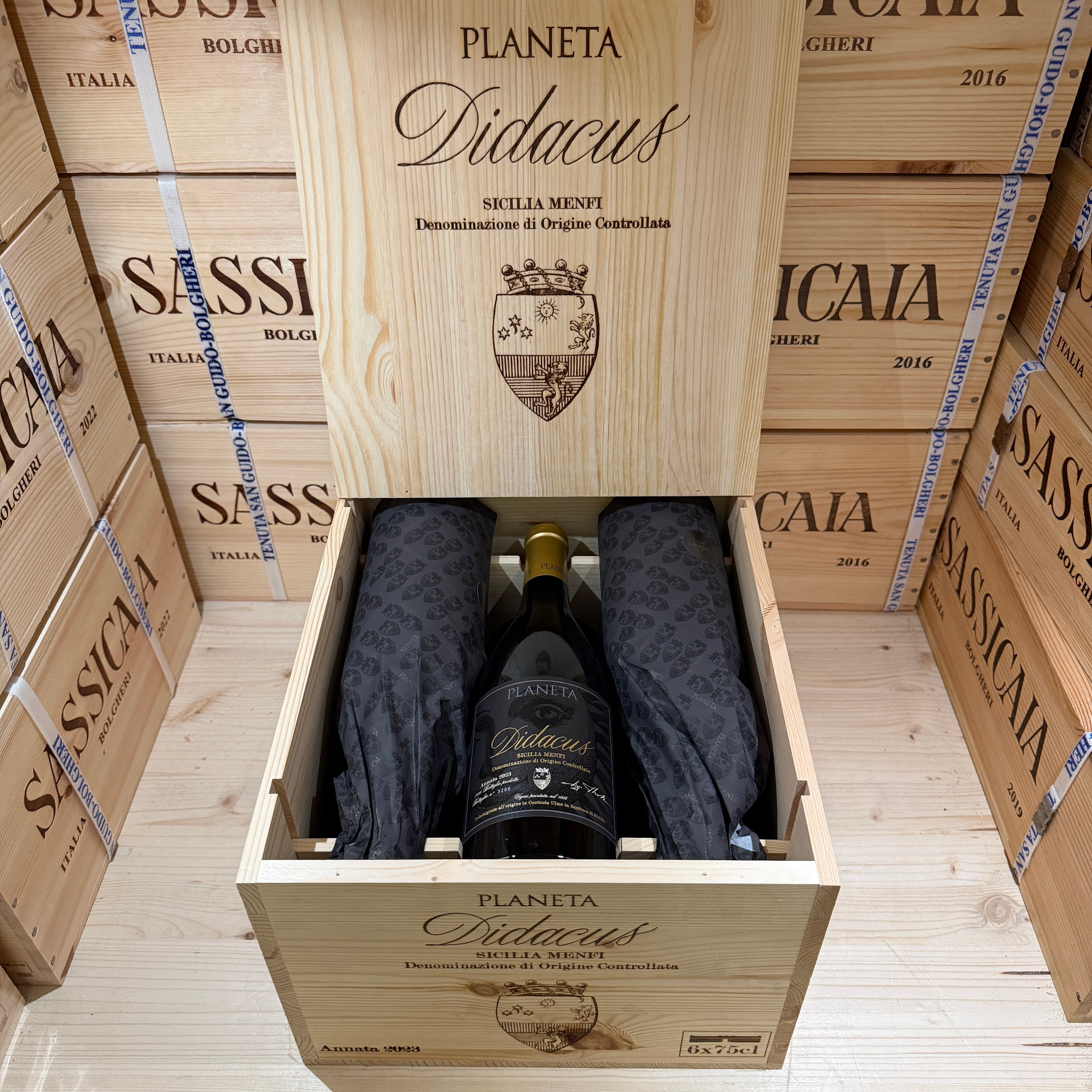 Didacus Chardonnay 2023 Planeta Menfi DOC - Cassa Legno 6 Bottiglie