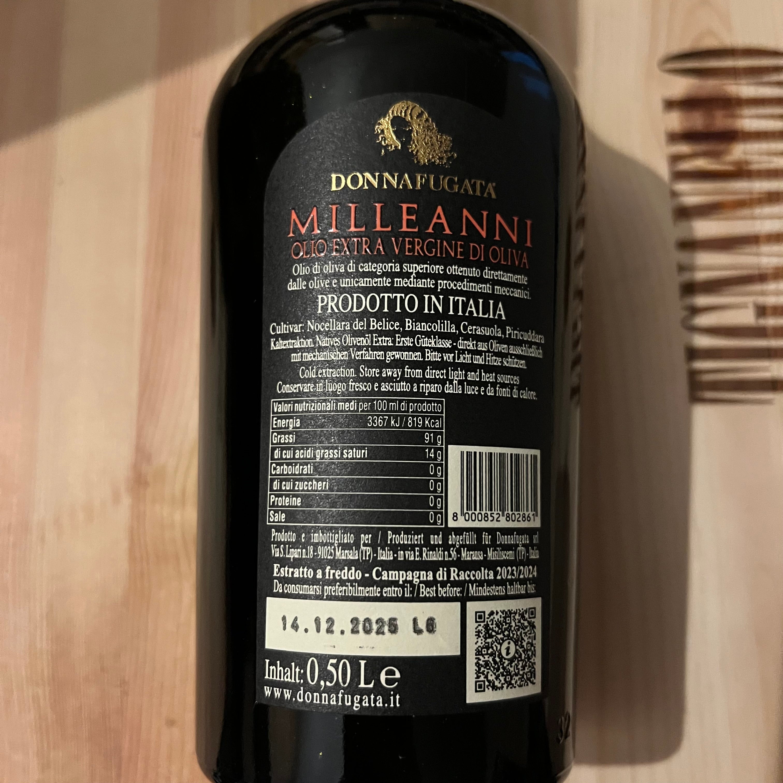 Donnafugata Milleanni Olio EVO 2023/2024 Astucciato 0,5 l
