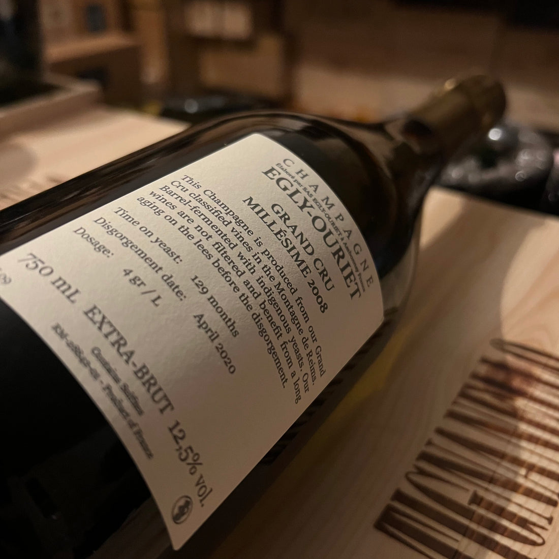 Egly-Ouriet Millesime 2008 Grand Cru Extra Brut Dosaggio e Sboccatura