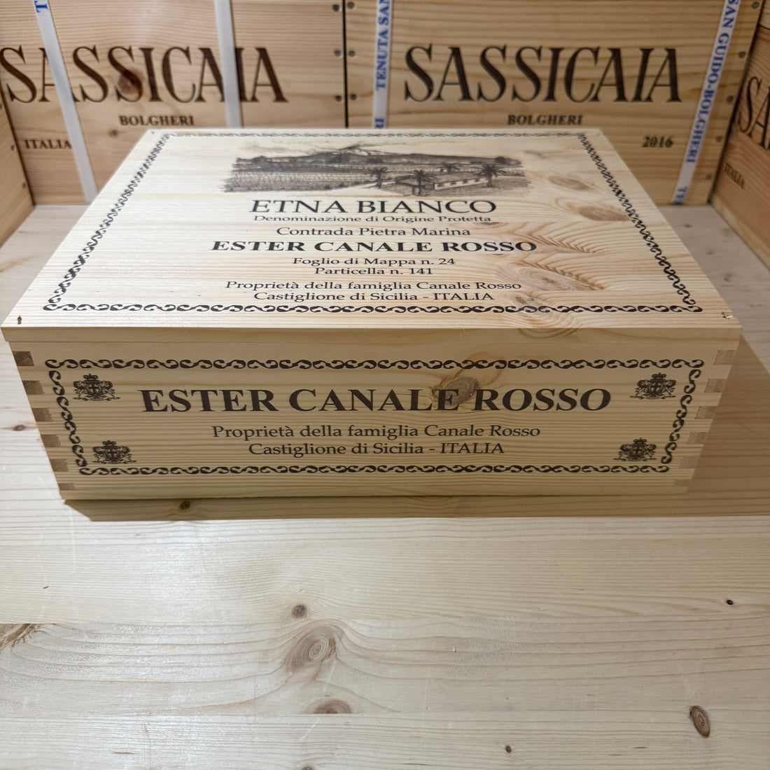 Etna Bianco DOP Contrada Pietra Marina 2024 Ester Canale Rosso - Cassa Legno 3 Bottiglie