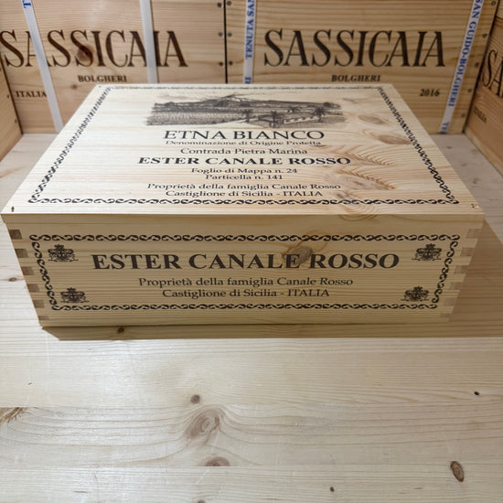 Etna Bianco DOP Contrada Pietra Marina 2024 Ester Canale Rosso - Cassa Legno 3 Bottiglie